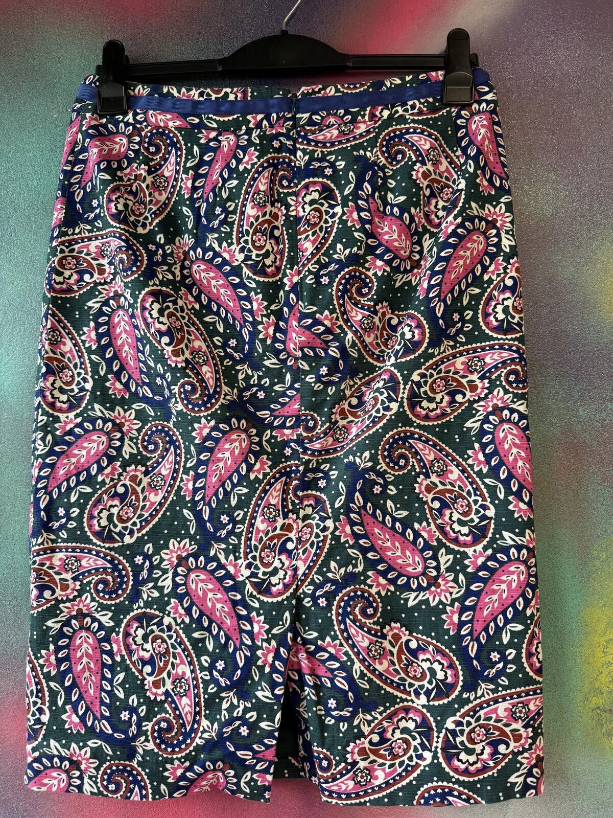 Other Boden Modern Pencil Skirt green&pink Paisley Size 30" / US 8 / IT 44 - 4 Thumbnail