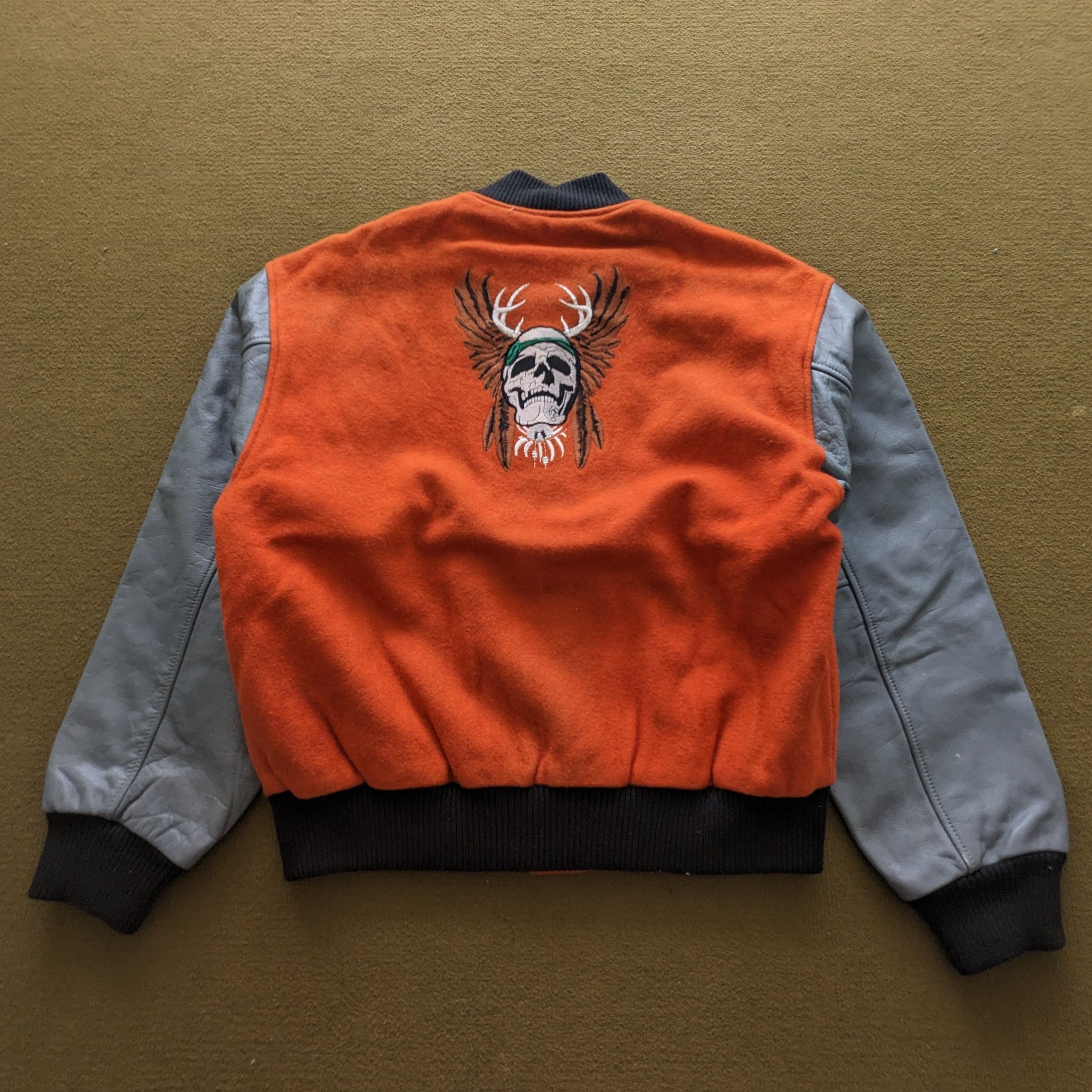 Vintage Vintage Just Brass Native Skull Varsity Jacket Size US M / EU 48-50 / 2 - 1 Thumbnail