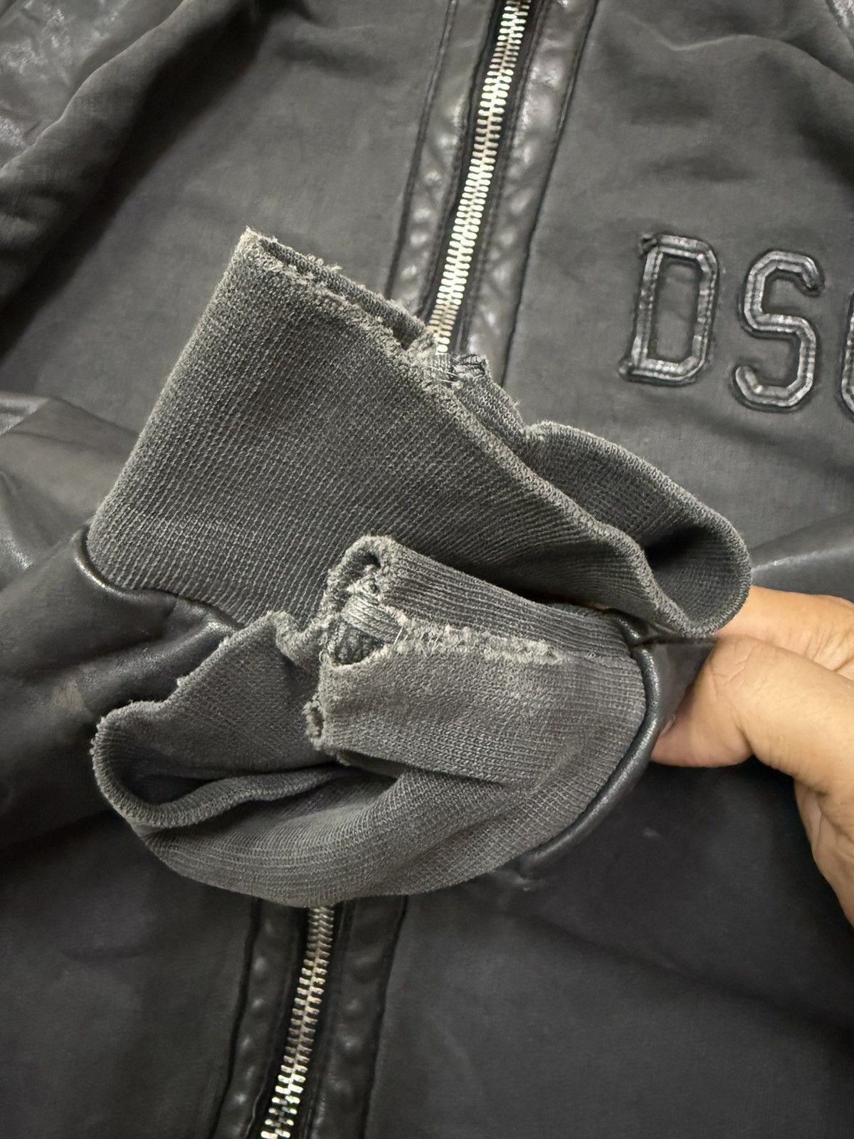 Dsquared2 Ds Quared 2 Horror Hcokey Sleeve Leather Bomber Jacket Size US M / EU 48-50 / 2 - 8 Thumbnail