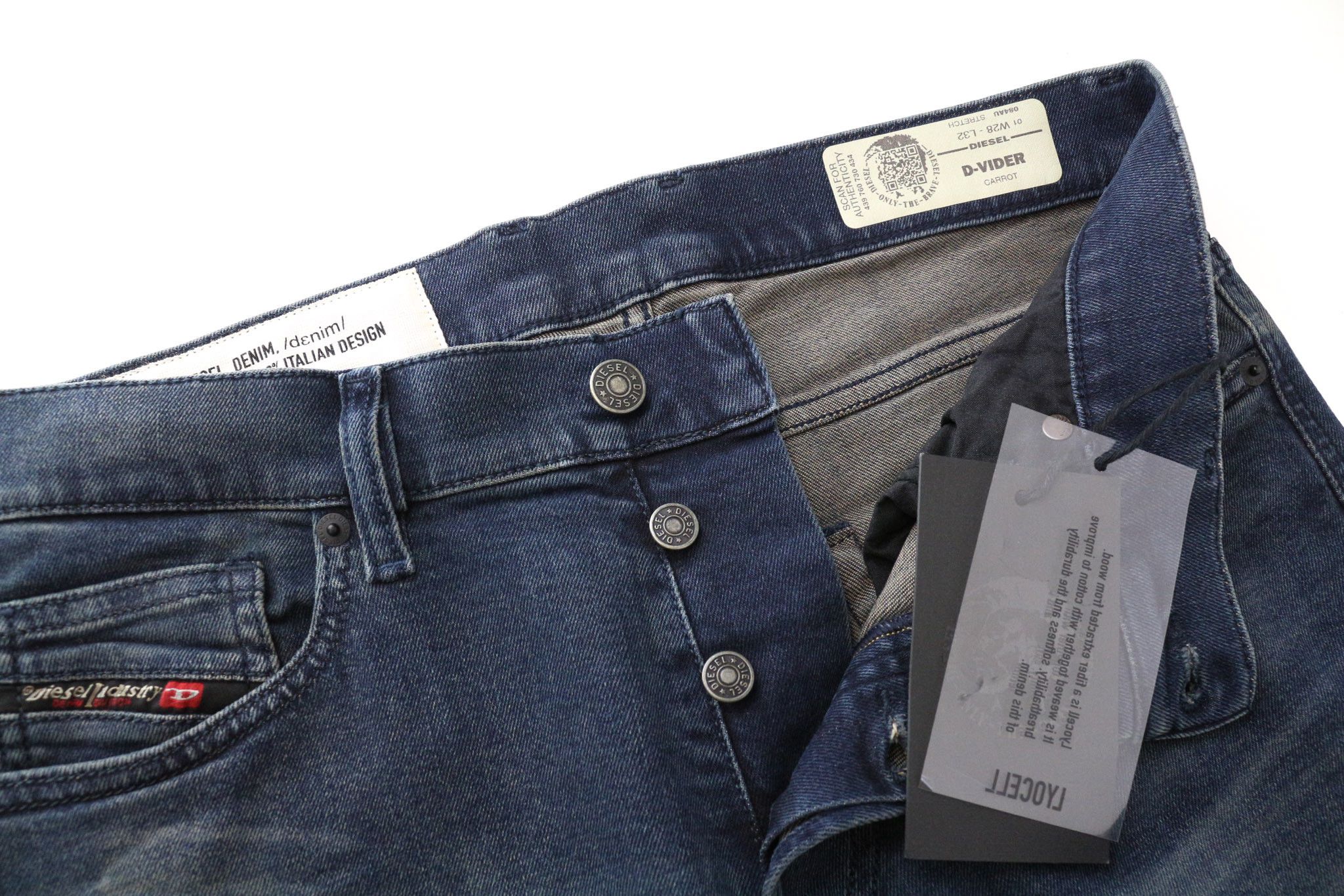 Diesel D-VIDER 084AU W28/L32 Blue Stretch Jeans 74282 Size US 28 / EU 44 - 3 Thumbnail