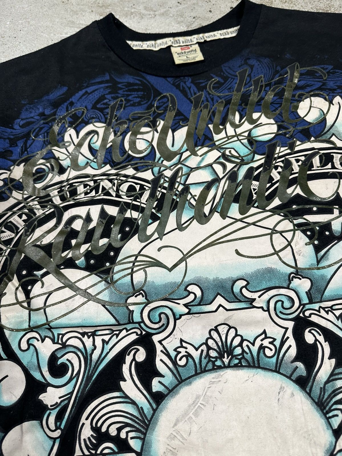 Ecko Unltd. × Vintage Vintage Y2K Ecko Unlimited Big All Over Print Black T Shirt Size US L / EU 52-54 / 3 - 7 Thumbnail