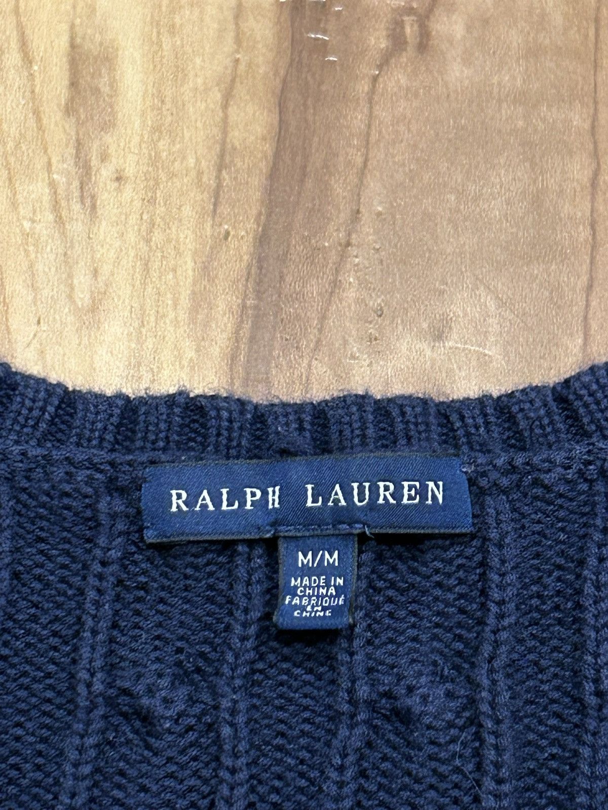 Polo Ralph Lauren Vintage Woman’s Ralph Lauren Navy Blue Cable Knit Sweater Size M / US 6-8 / IT 42-44 - 3 Thumbnail