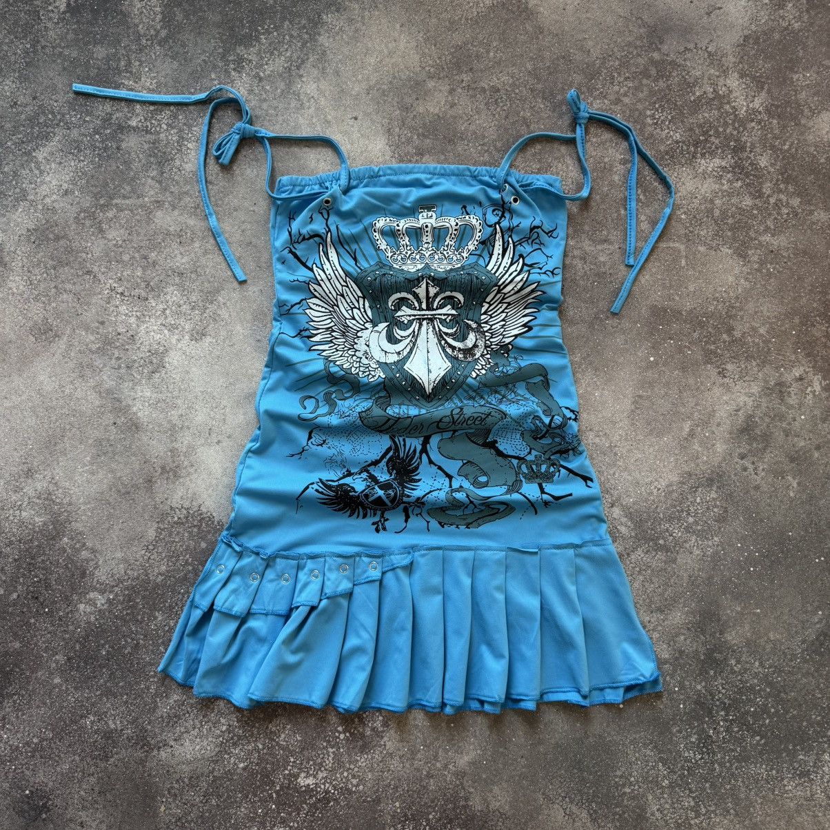Hysteric Glamour Amazing Y2K Goth Affliction Style Pleated Mini Dress Size S / US 4 / IT 40 - 10 Thumbnail