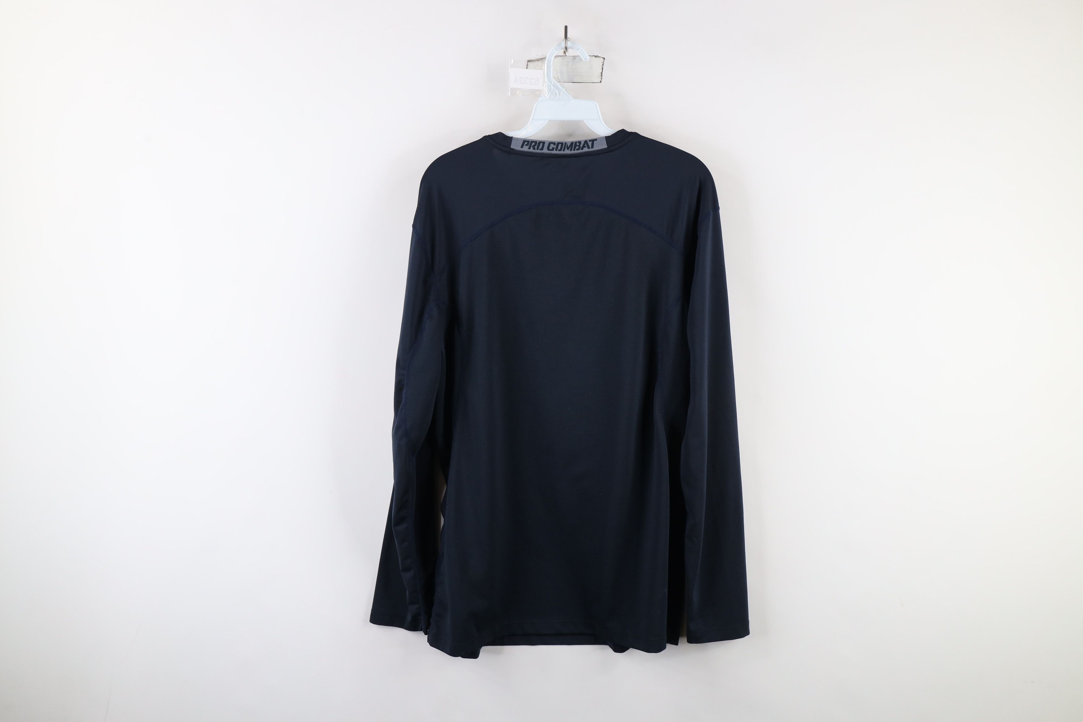 Nike × Vintage Nike Pro Combat Fitted Long Sleeve Training T-Shirt Blue Size US L / EU 52-54 / 3 - 13 Thumbnail