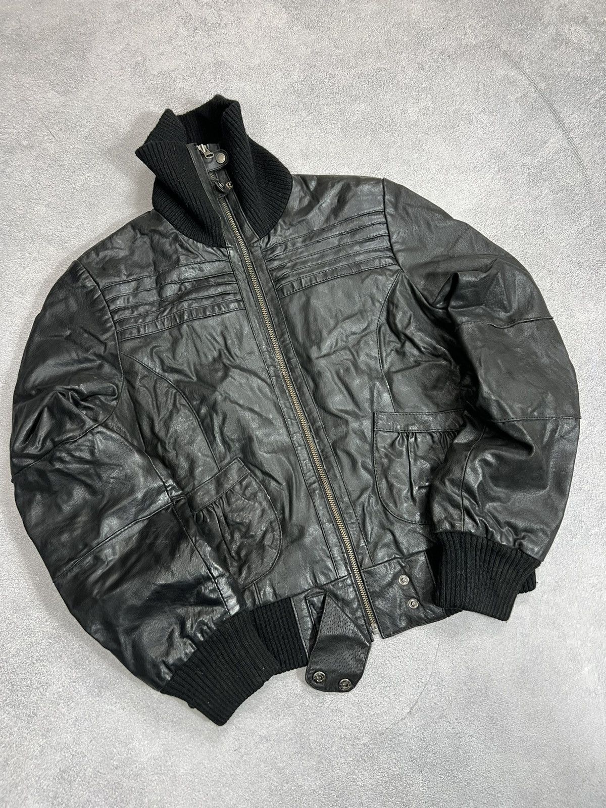 Vintage VTG Yohji Yamamoto Kanye West Ye Style Washed Leather Jacket Size US M / EU 48-50 / 2 - 4 Thumbnail
