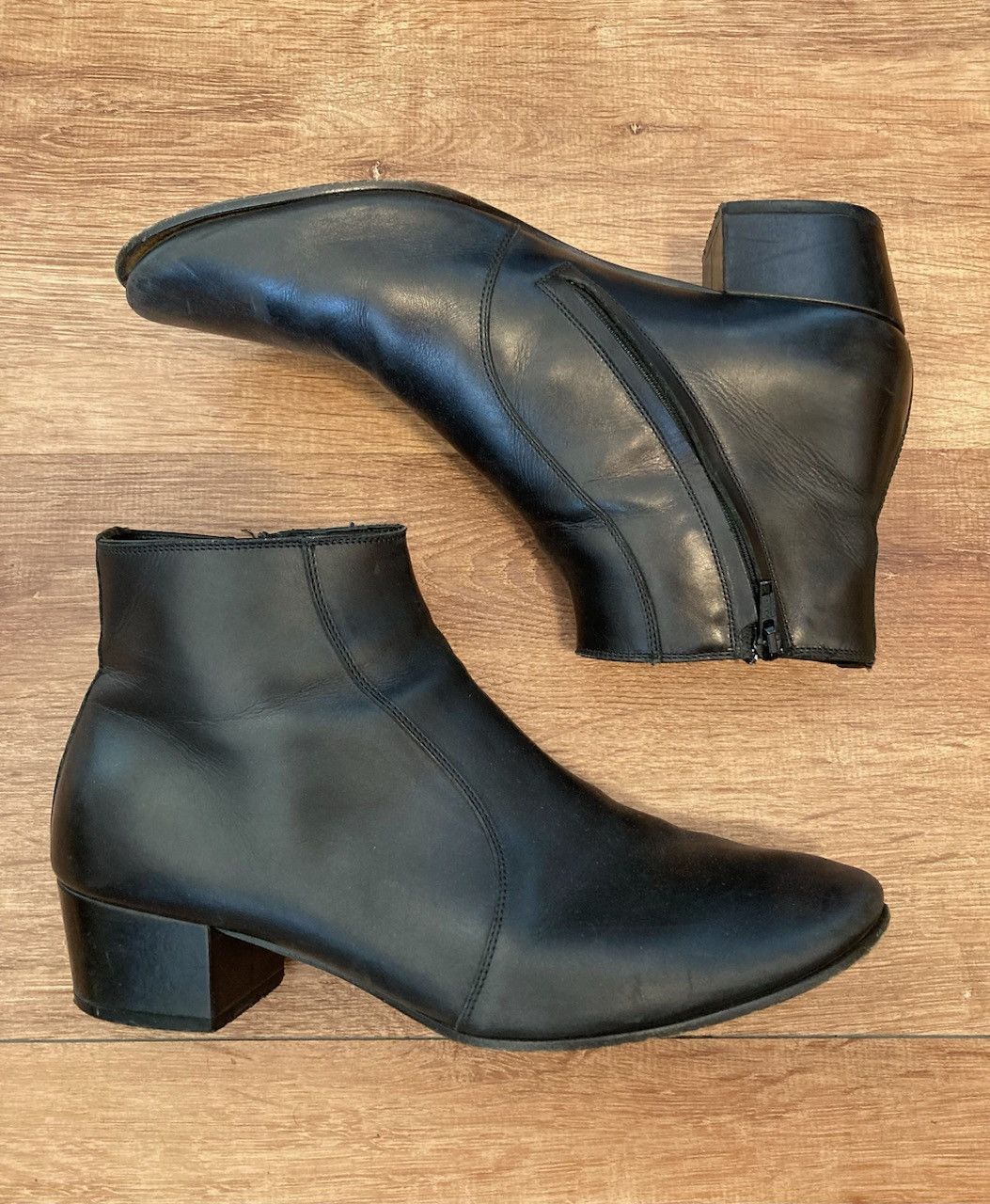 Dior × Hedi Slimane SS07 Cropped Leather Boots w/ Heels Size US 9.5 / EU 42-43 - 1 Thumbnail
