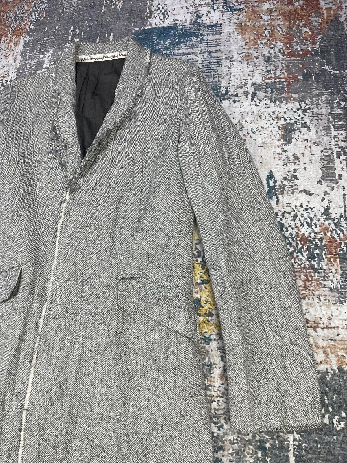 Tornado Mart Tornado Mart Frayed Edge Herringbone Coat Size US S / EU 44-46 / 1 - 4 Thumbnail
