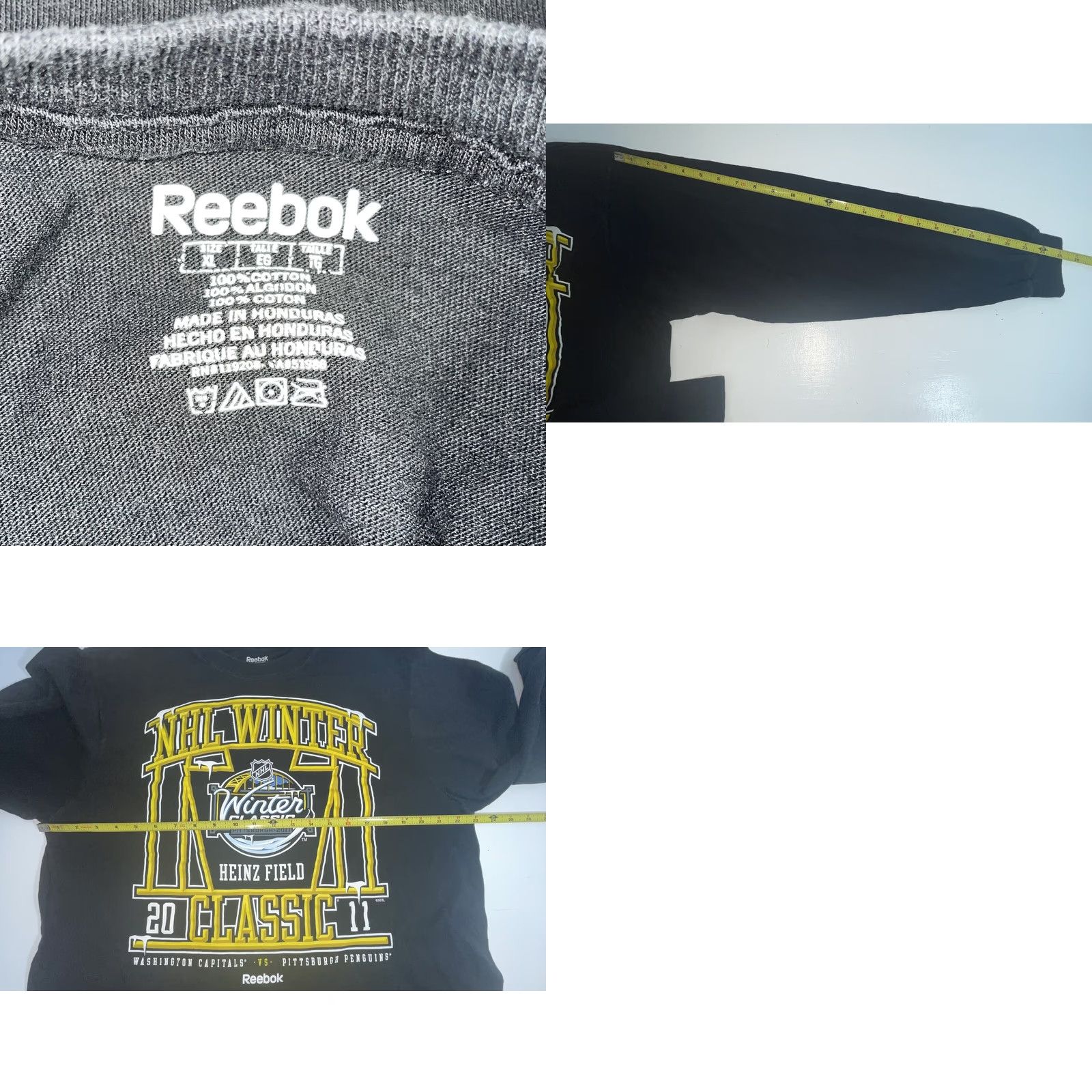Reebok Reebok Winter Classic 2011 Shirt Men XL Pittsburgh Penguins Washington Capitals Black Crew Neck Long Sleeve Graphic Print Vintage: No Size US XL / EU 56 / 4 - 9 Thumbnail