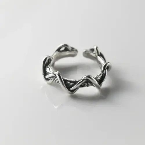 Japanese Brand Simple Retro Wave Rings Size ONE SIZE - 1 Thumbnail