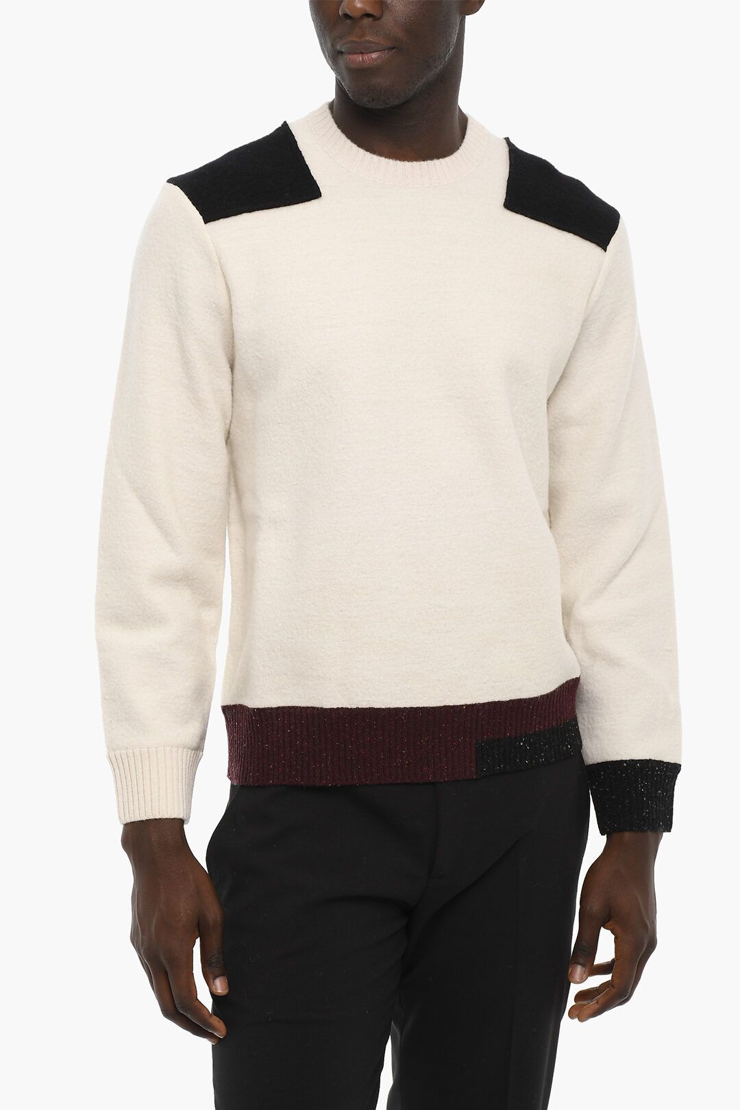 og1mm0823 CrewNeck Sweater in Whtie