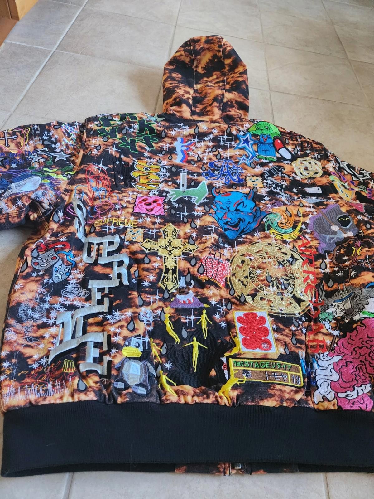 Supreme Supreme AOI Embroidered Hooded Work Jacket Flames XXL Size US XXL / EU 58 / 5 - 3 Thumbnail