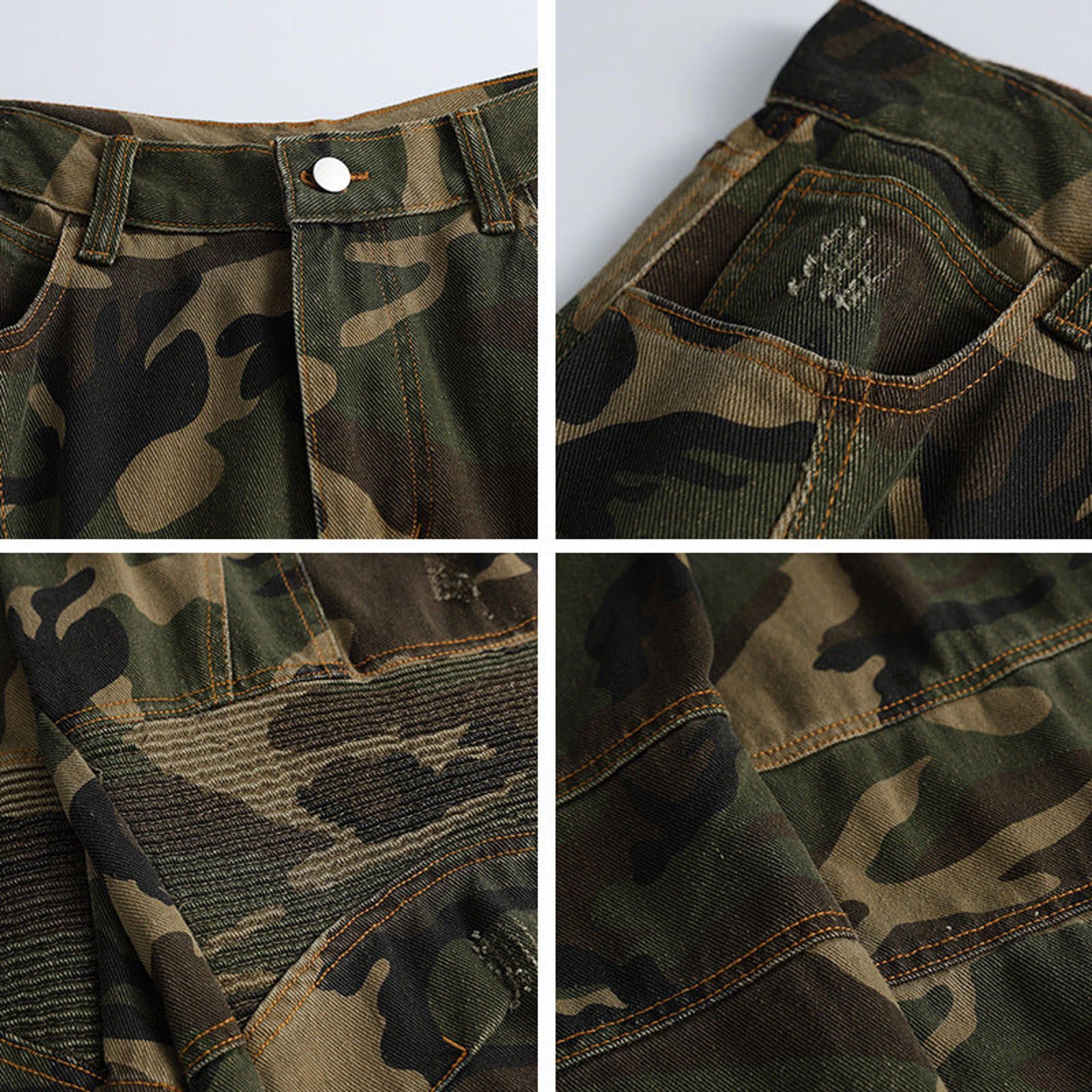 Vintage Camouflage Baggy Cargo Pants, Wide Leg Utility Pants Size US 32 / EU 48 - 5 Thumbnail