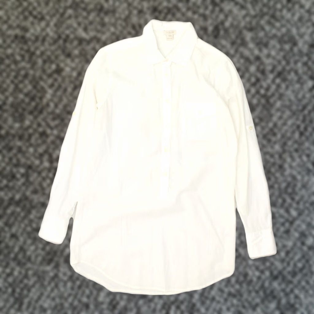J.Crew J. CREW Womens Shirt White 2XS Cotton Pullover Longline Loose Fit AQ03 Size XXS / US 00 / IT 34 - 1 Thumbnail