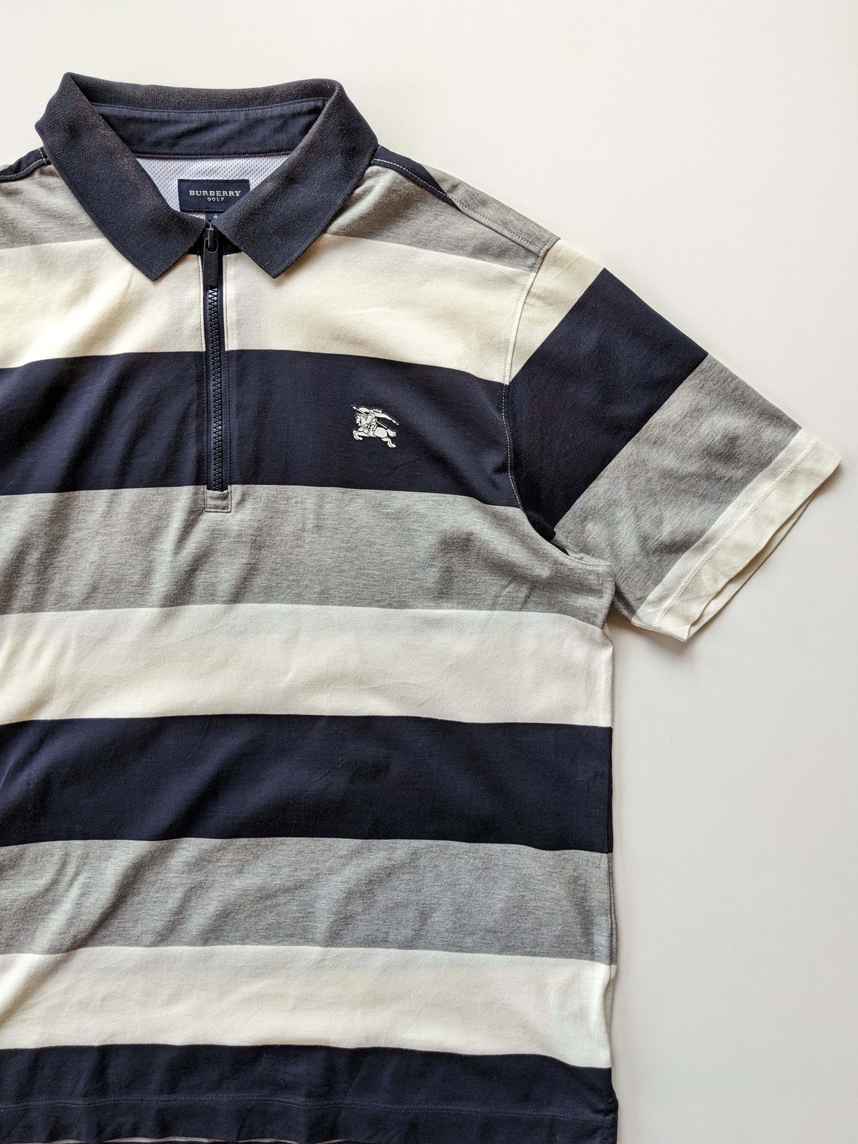 Burberry Burberry golf half zipper stripe collar tee Size US XL / EU 56 / 4 - 1 Thumbnail