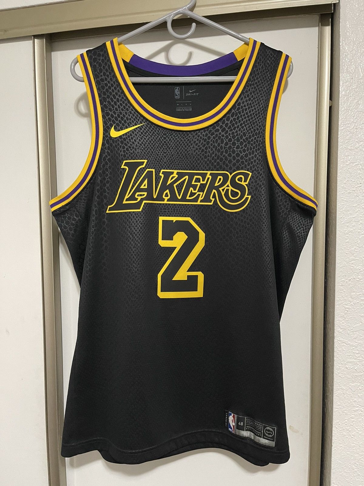 NBA Nike Lonzo Ball Los Angeles Lakers Black Mamba Jersey Grailed