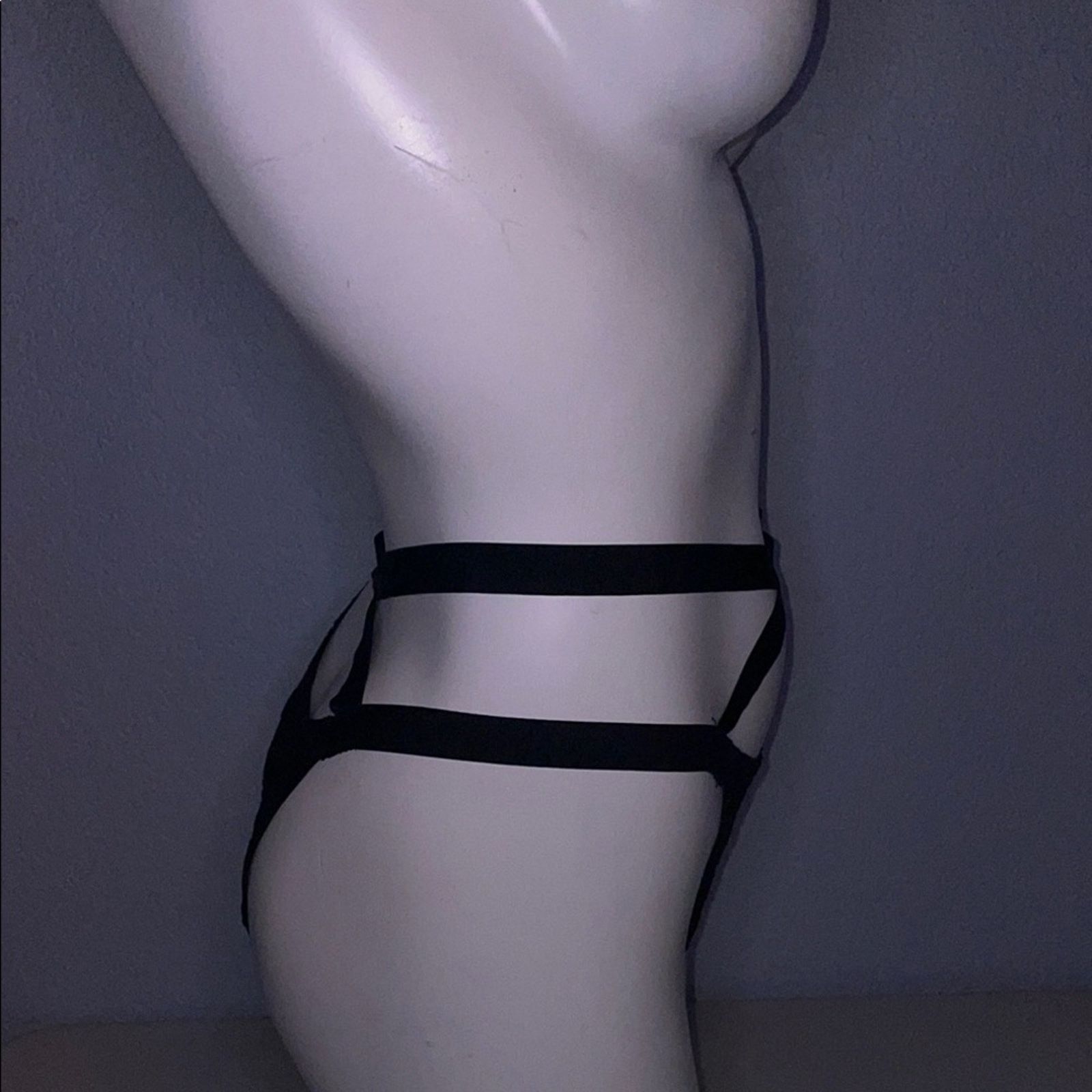 Victoria's Secret Victoria’s Secret Brazilian Thong Black Strappy VS Signature Size ONE SIZE - 2 Thumbnail