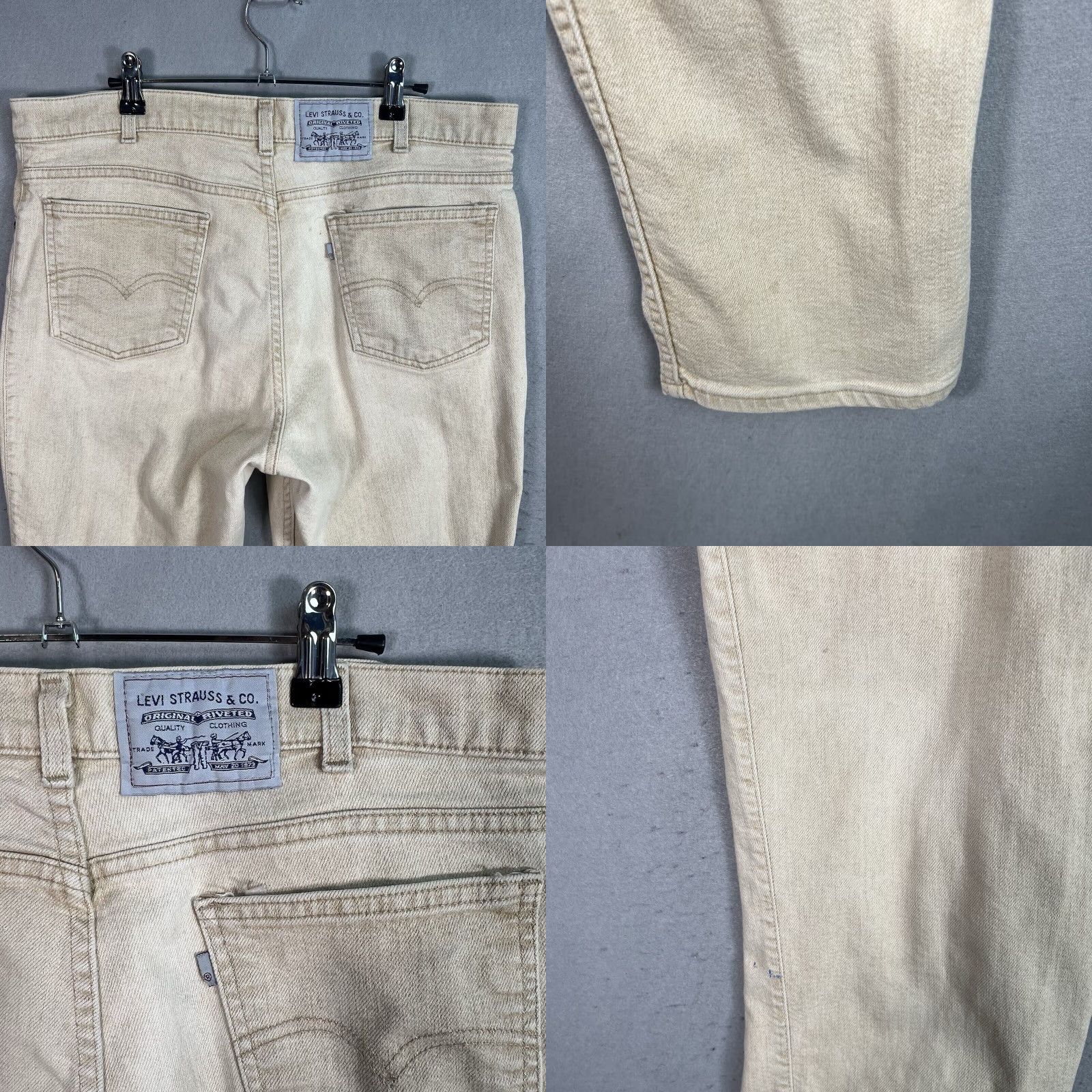 Levi's VINTAGE Levis Jeans Relaxed Fit Adult 36 x 32 Beige Made In USA Mens Y2K Size US 36 / EU 52 - 8 Thumbnail