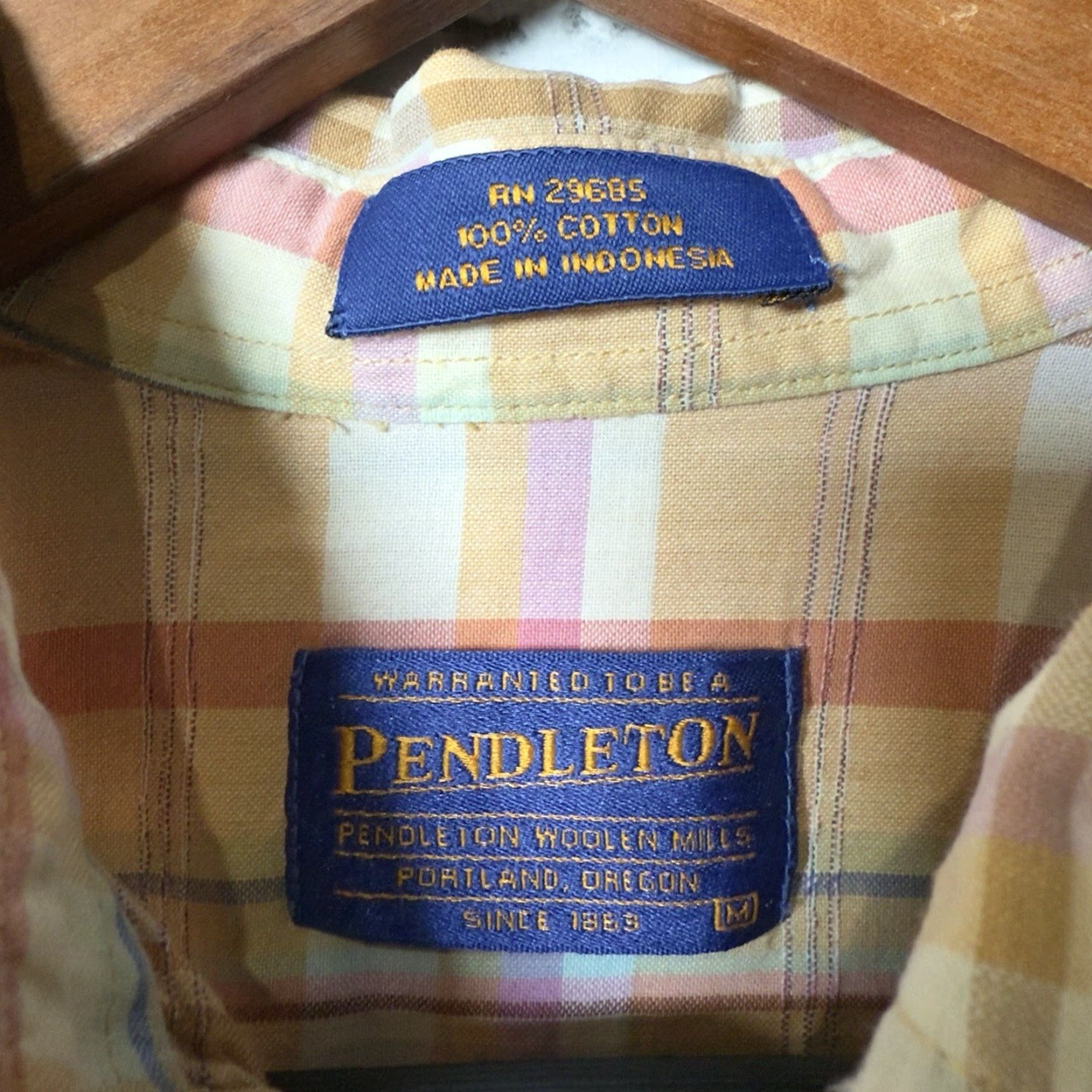 Pendleton Pendleton Shirt Mens Size M Short Sleeve Button-Down Plaid 100% Cotton Multicolor Size US M / EU 48-50 / 2 - 4 Thumbnail