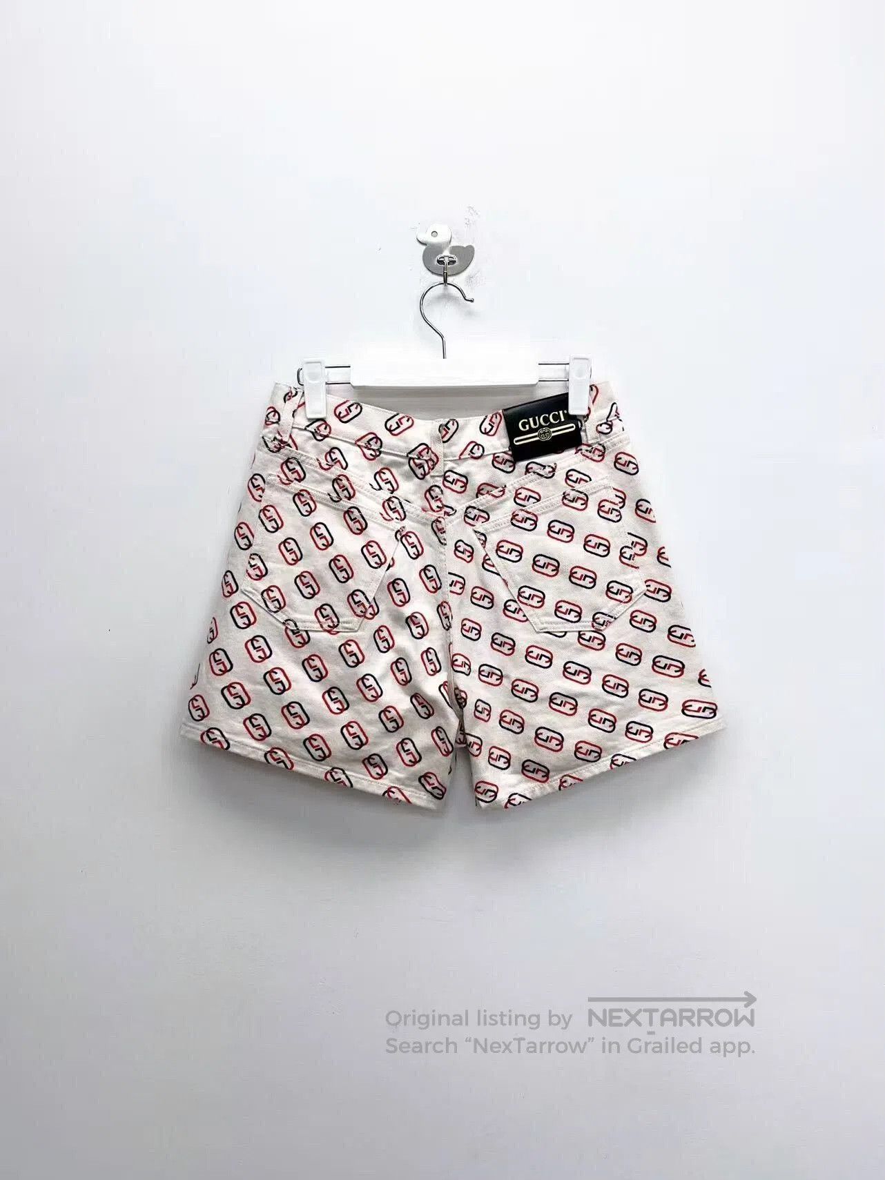 Gucci gucci beige double g print denim shorts. Size US 32 / EU 48 - 2 Thumbnail