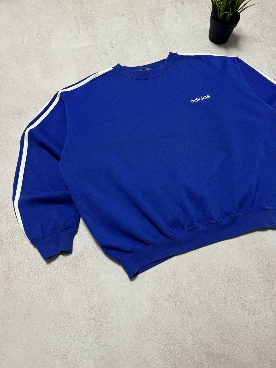 Adidas × Vintage Vintage Adidas Sweatshirt Boxy Crewneck 3 Striped Y2K 90s Size US L / EU 52-54 / 3 - 2 Thumbnail