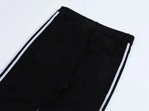 Jean Street trend color block casual side stripe straight jeans Size US 32 / EU 48 - 5 Thumbnail