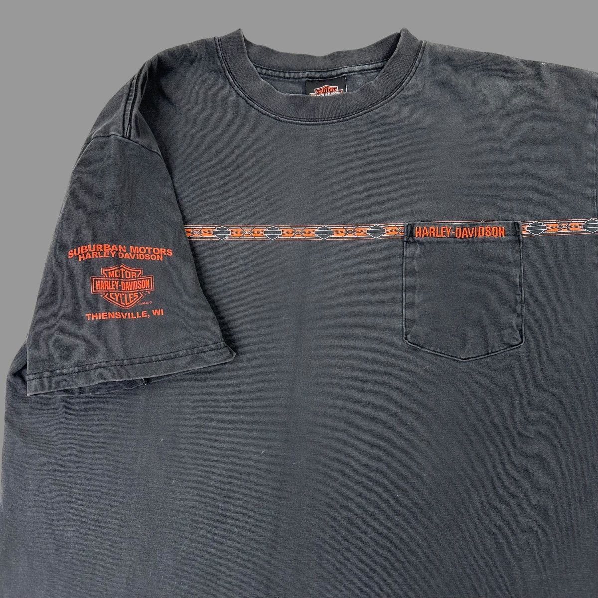 Harley Davidson × Vintage Vintage 1990s Harley Davidson pocket T-shirt Size US XL / EU 56 / 4 - 2 Thumbnail