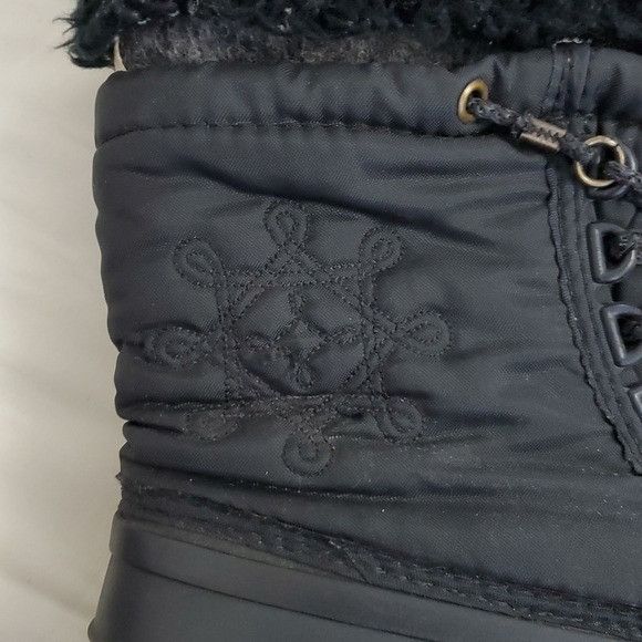 SOREL × Vintage Vintage 90s y2k Sorel Black Snowflake Embroidered Snow Boots Size US 8 / IT 38 - 8 Thumbnail