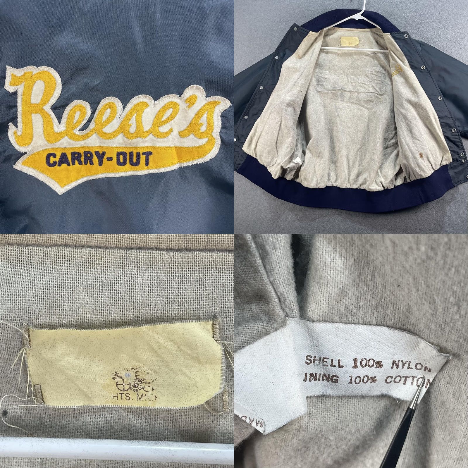 Vintage VINTAGE Reese's Carry-Out Jacket Mens Large Paul Embroidered 80s Blue Varsity Bomber Size US M / EU 48-50 / 2 - 8 Thumbnail