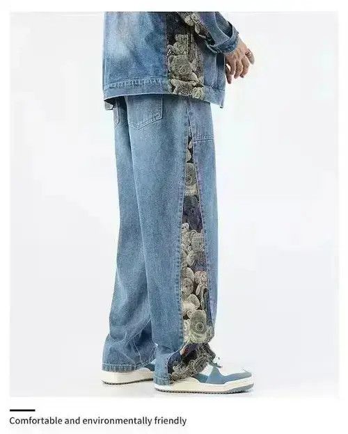 Japanese Brand Y2K Hiphop Elastic Waist Bear Printed Baggy Leg Jean Size US 32 / EU 48 - 3 Thumbnail