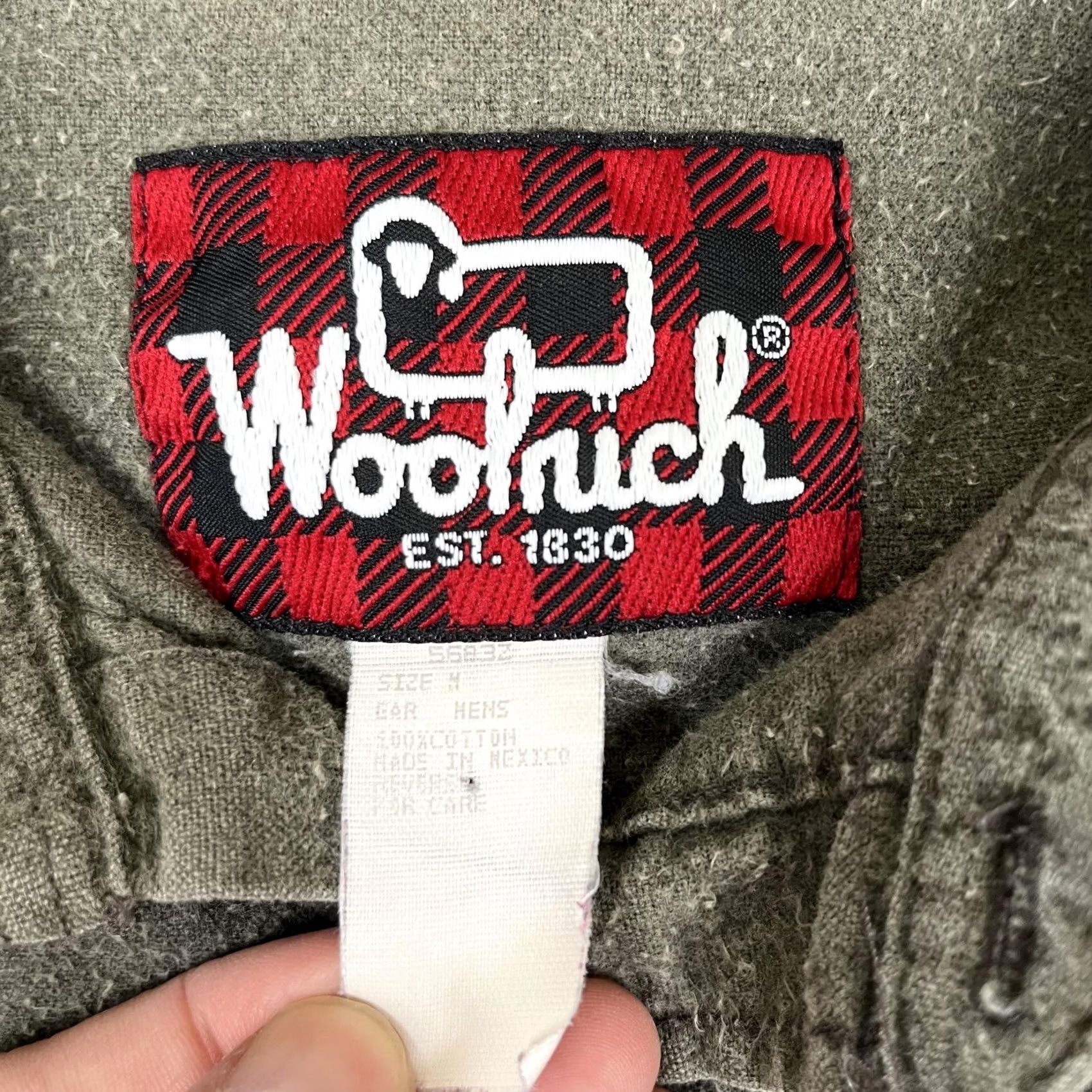 Vintage Woolrich Shirt Mens M Green Solid Twill Long Sleeve Button Front Casual Size US M / EU 48-50 / 2 - 3 Thumbnail