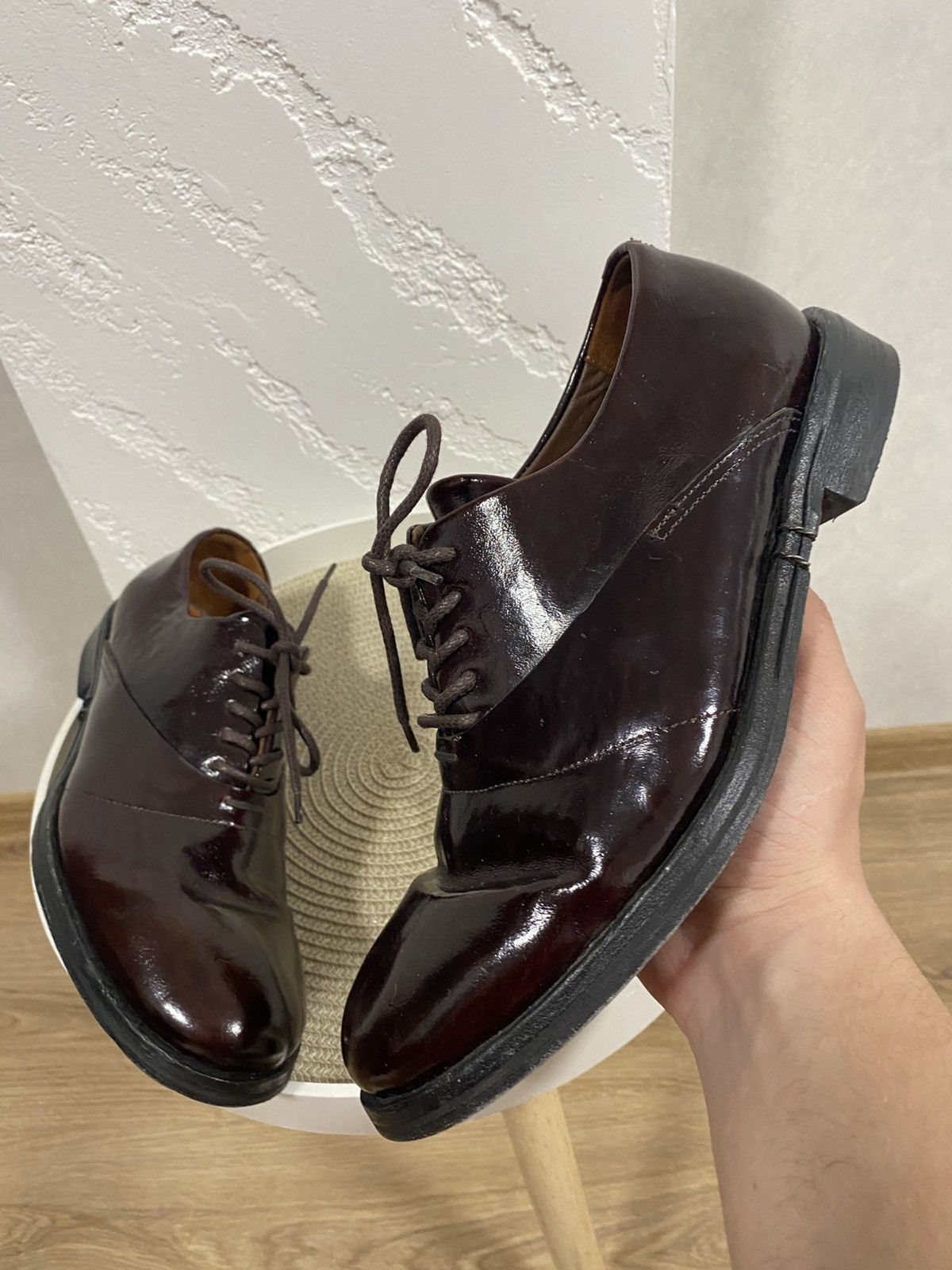 A.S.98 A.S.98 burgundy patent Leather Avantgarde Shoes Size: 42 Size US 9 / EU 42 - 3 Thumbnail