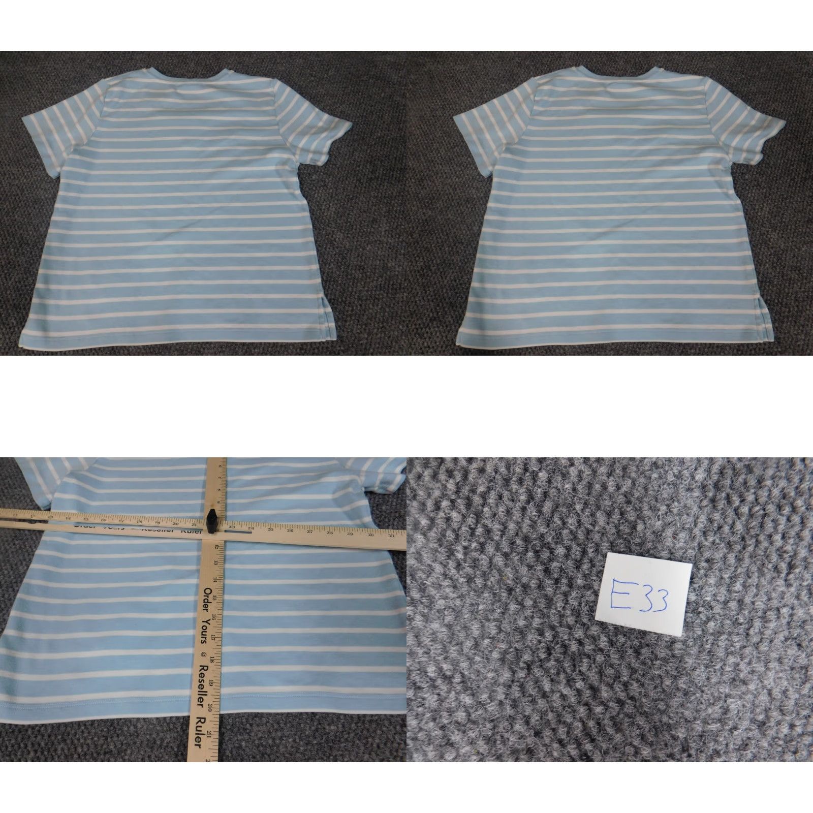 Vintage Alfred Dunner Blouse Shirt Petite PS Womens Blue Striped V-Neck Pullover Casual Short Sleeve Cotton Polyester Size S / US 4 / IT 40 - 8 Thumbnail