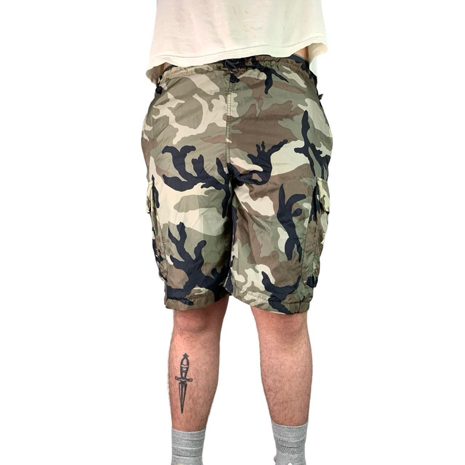 Structure × Vintage Vintage Y2K Structure Nylon Camouflage Cargo Shorts Size US 36 / EU 52 - 1 Thumbnail