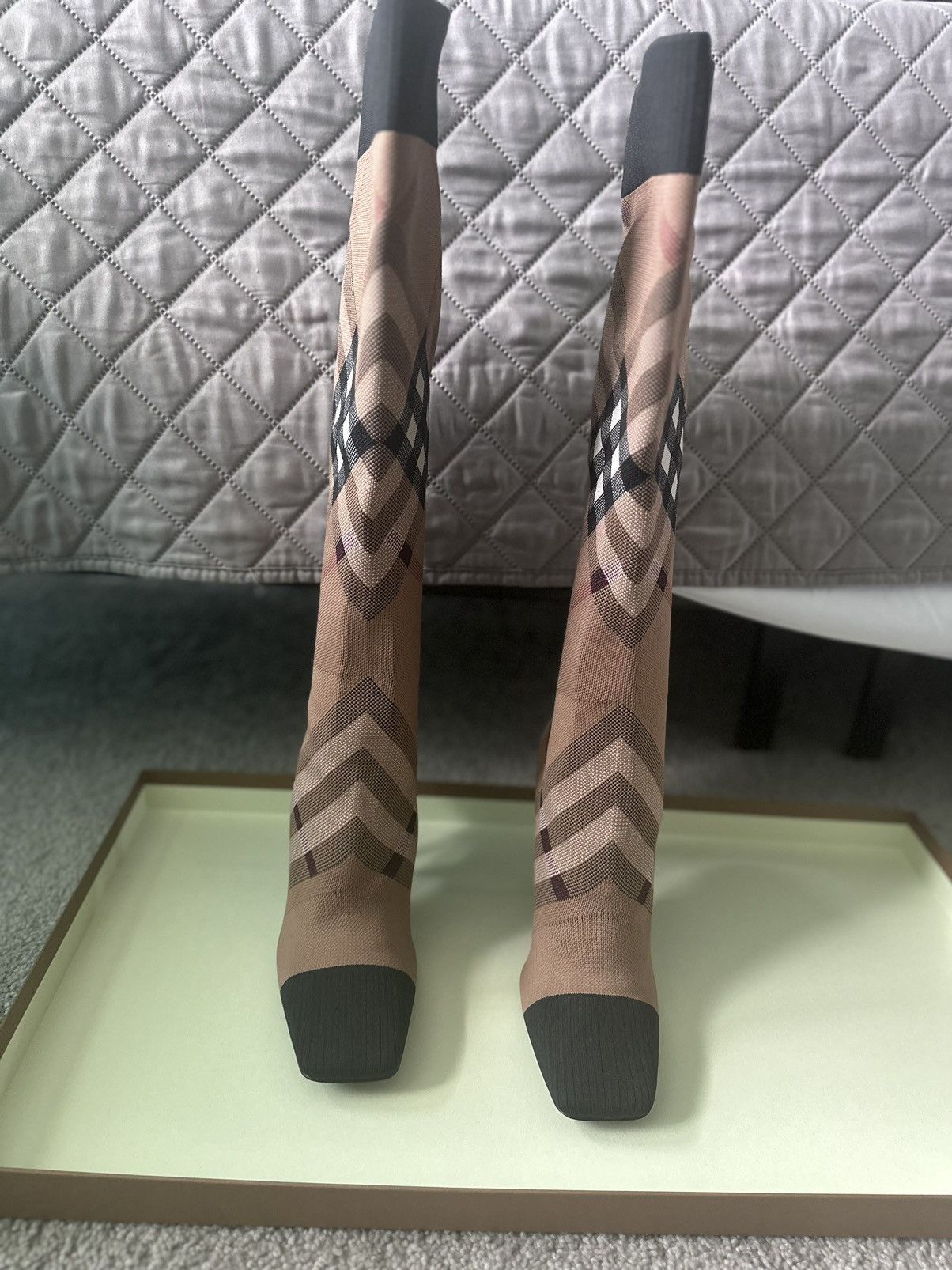 Burberry Burberry Vintage Check 105 Sock Boots Size US 10 / IT 40 - 2 Thumbnail