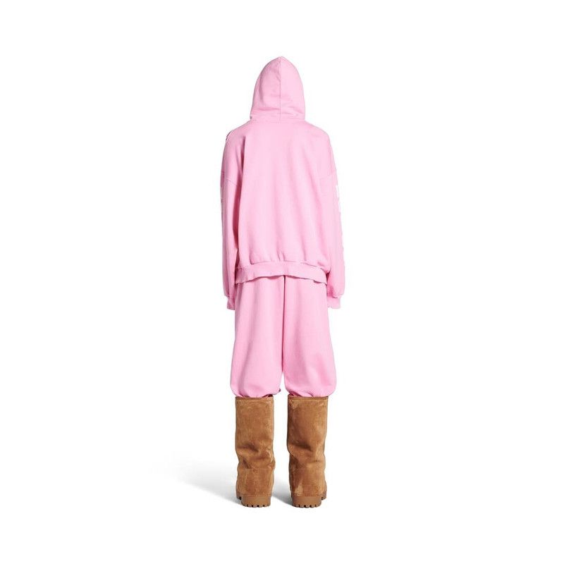 Balenciaga o1s1rm1125 Nologo Hoodie Medium Fit in Pink Size L / US 10 / IT 46 - 3 Thumbnail