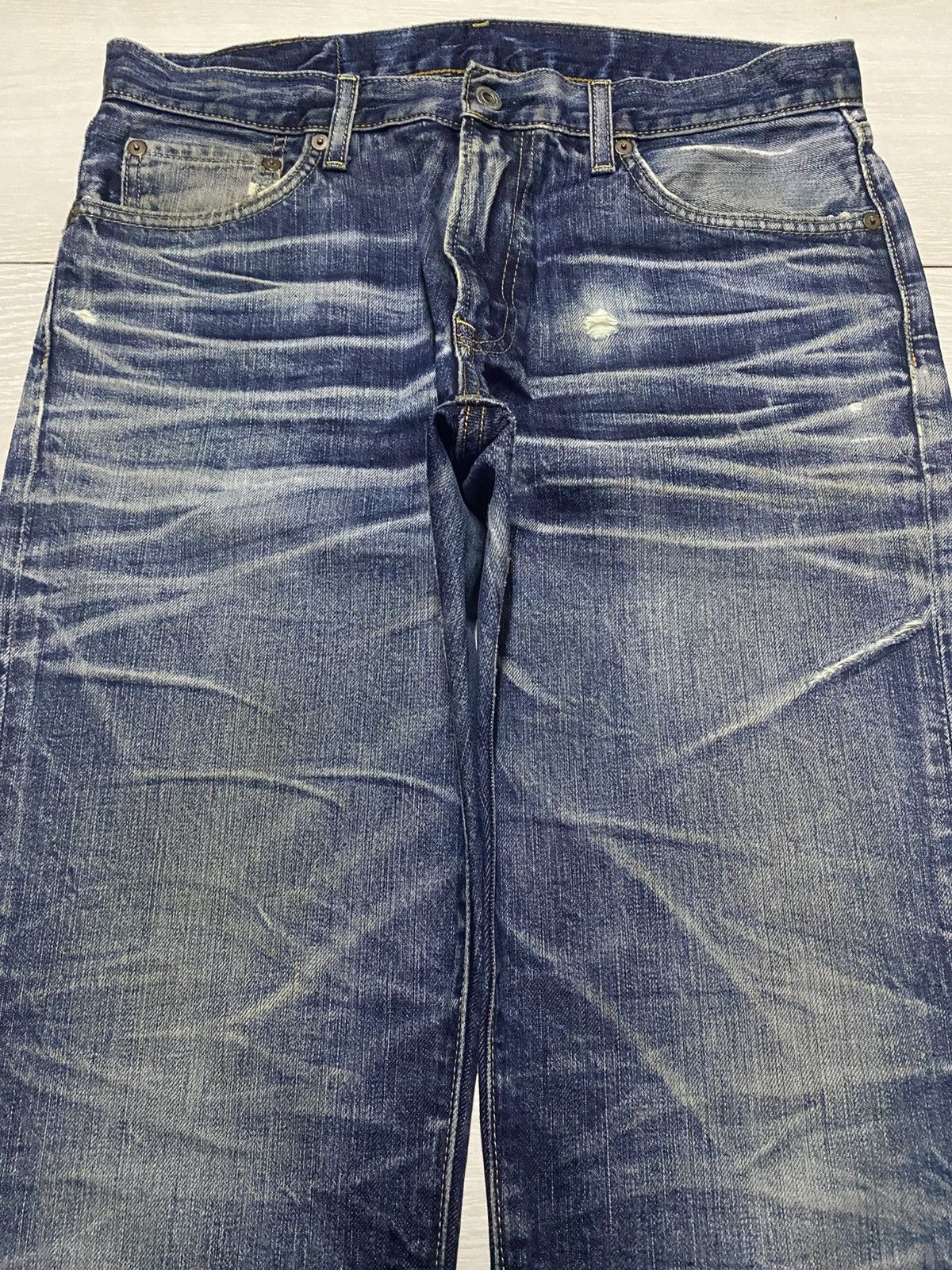 Undercover × Uniqlo Vintage Uniqlo S002 Mud Wash Whisker Distressed Loose Jeans Size US 32 / EU 48 - 3 Thumbnail