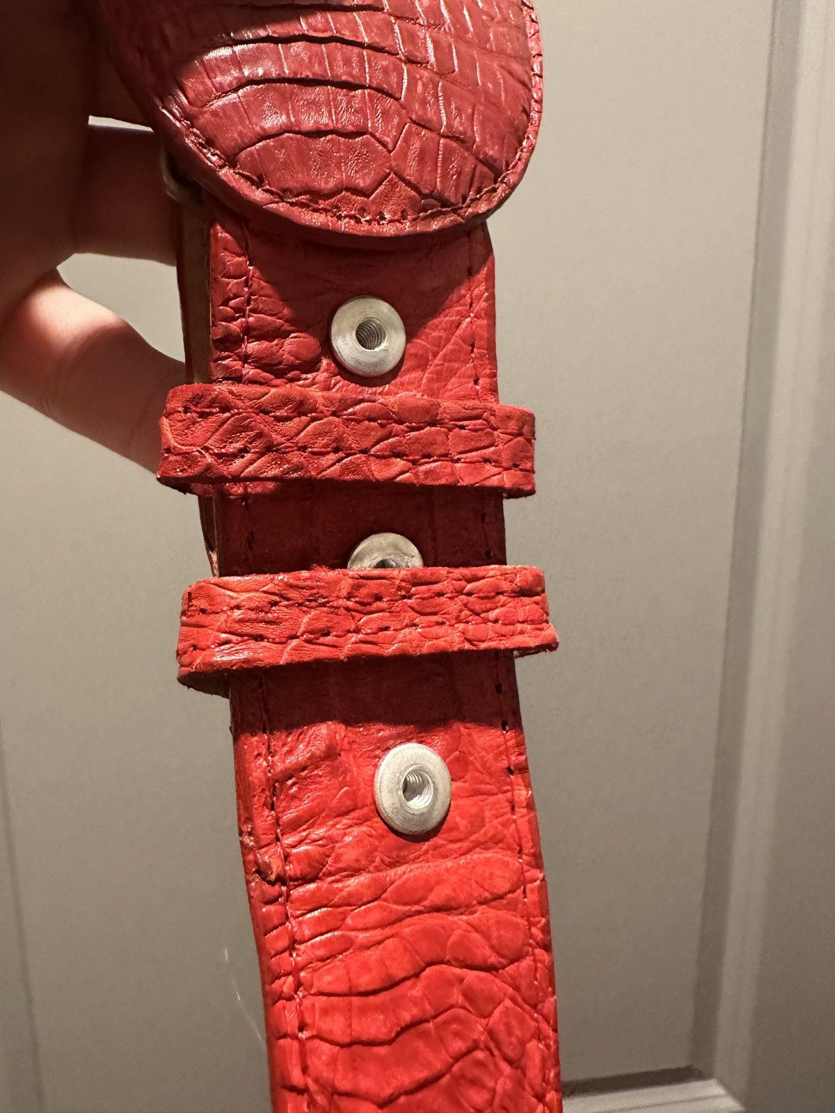 Other Mens crocodile cowboy belt Size 38 - 2 Thumbnail