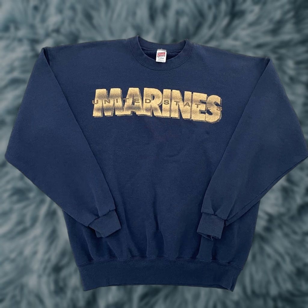 Vintage VINTAGE United States Marines Sweater Adult Extra Large Blue Pullover Mens XL Brand Soffe Sweats Classic Fit Men’s Knit Style Pullover Size US XL / EU 56 / 4 - 1 Thumbnail