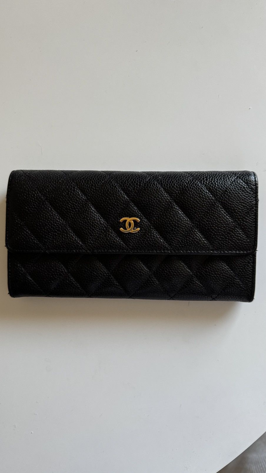 Chanel Chanel Black Quilted Caviar Long Flap Wallet Size ONE SIZE - 2 Thumbnail
