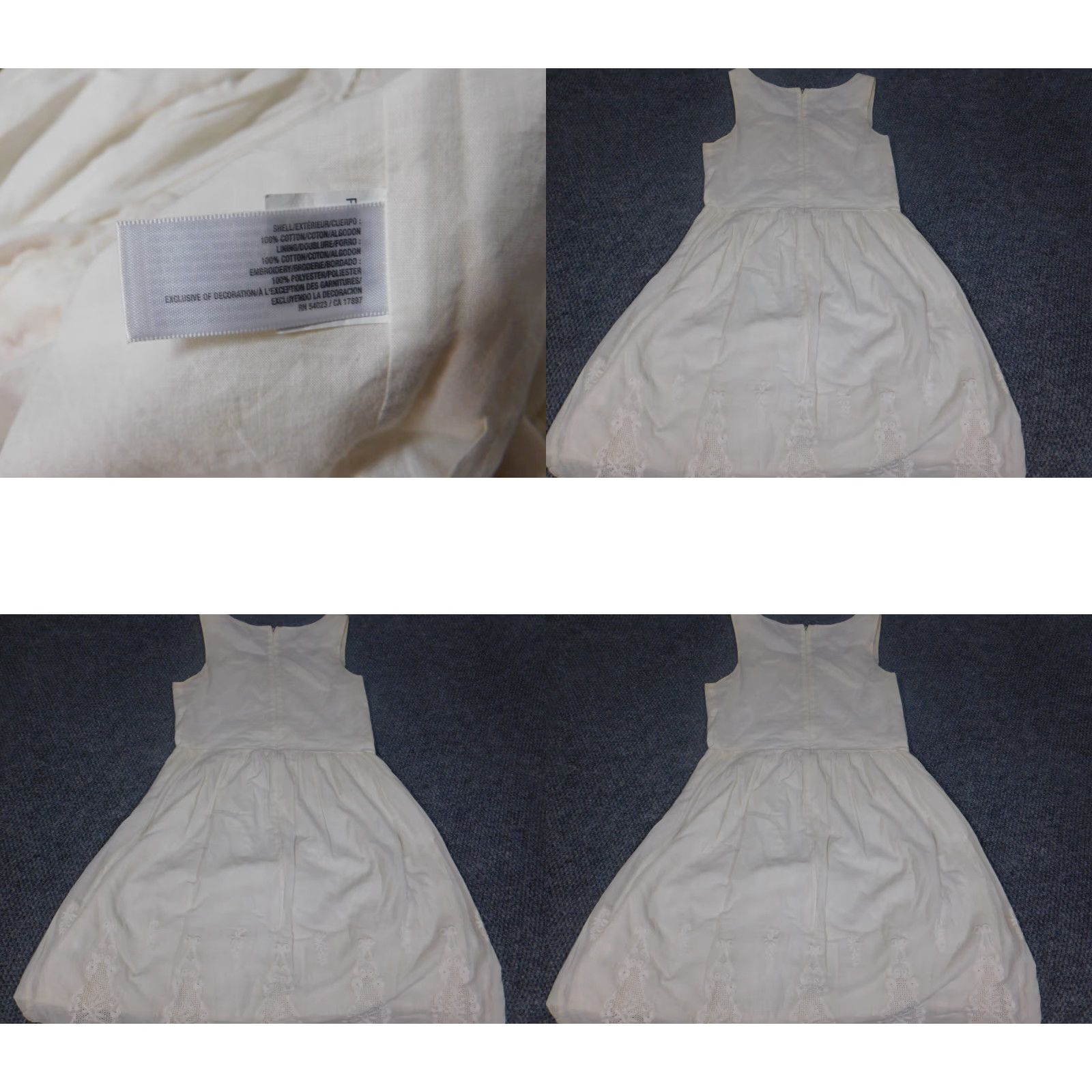 Old Navy Old Navy Womens Dress A-Line Sleeveless White Knee Length Zip Crew Neck Ruffle Lined Cotton Rayon Vintage: No Regular Size 2 Womens Size XS / US 0-2 / IT 36-38 - 8 Thumbnail