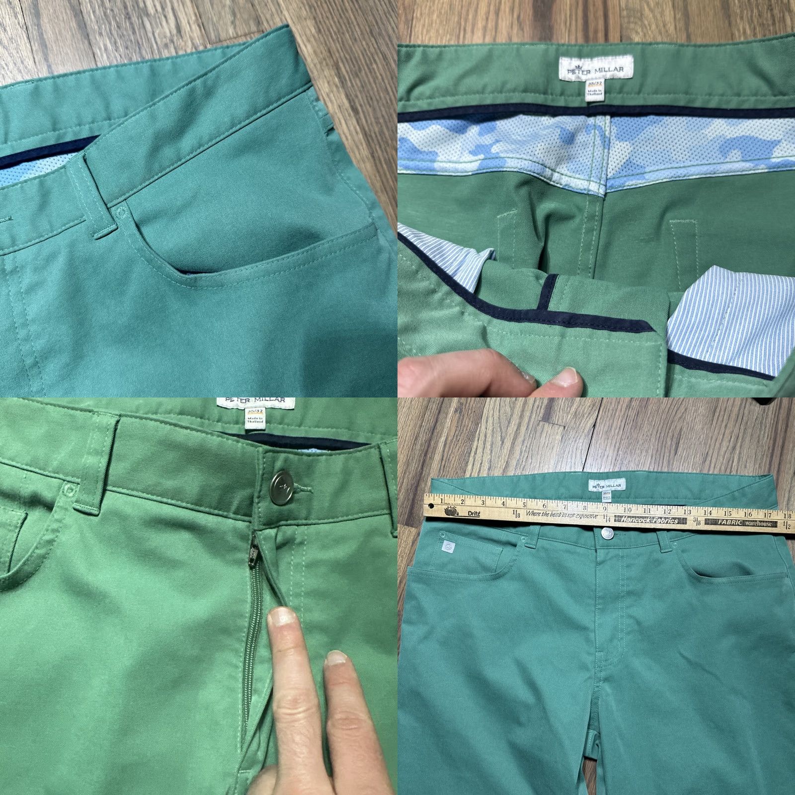 Peter Millar Peter Millar Crown Sport Pants Men 34x29 Green 5-Pocket Chino Straight Fit Euro: MF20EB66FB EUC Size US 34 / EU 50 - 9 Thumbnail