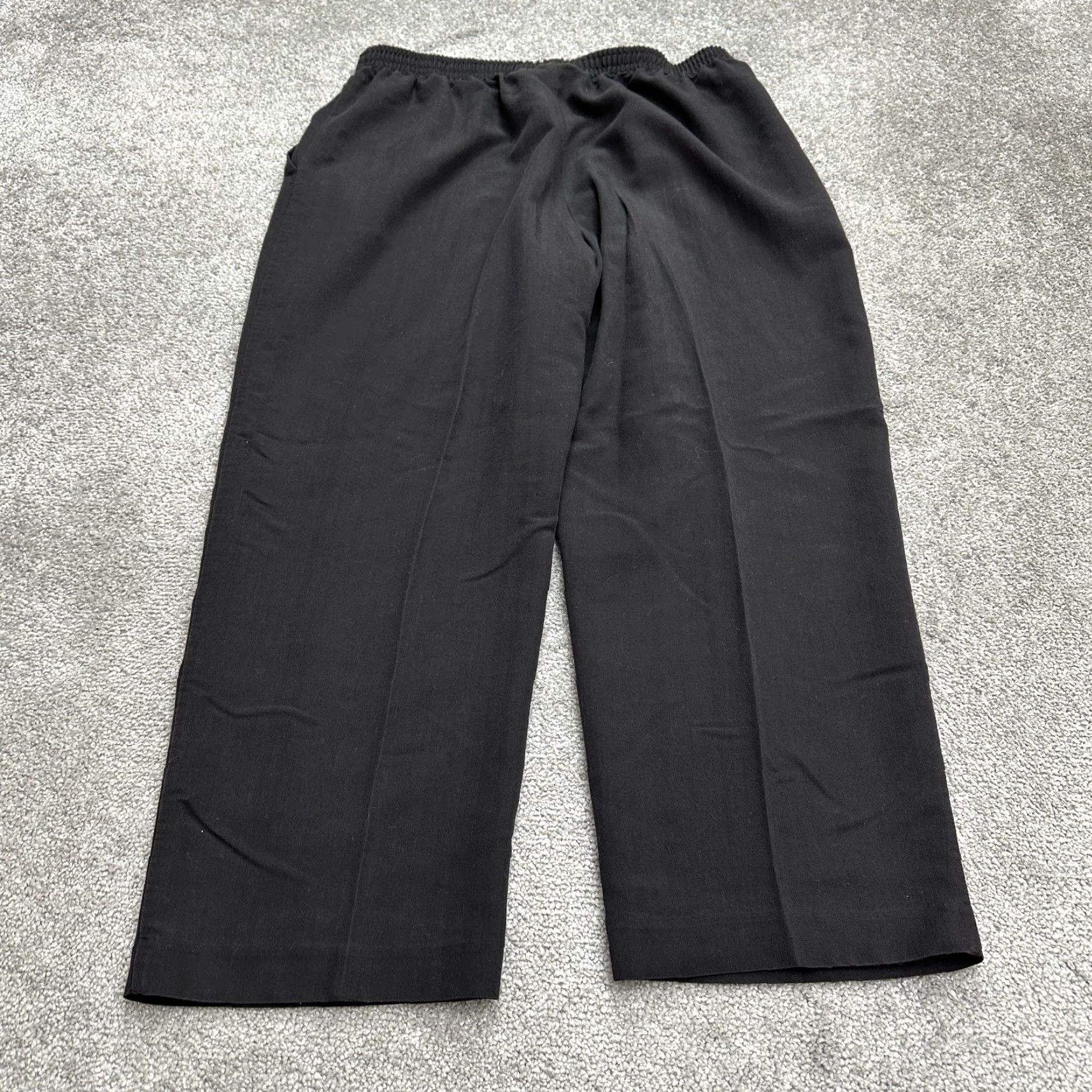 Vintage Alfred Dunner Pants Womens 14 Black Elastic Waist Workwear Straight Leg 32 Inseam 25.5 in Premium Shirt? Size 36" / US 14 / IT 50 - 2 Thumbnail