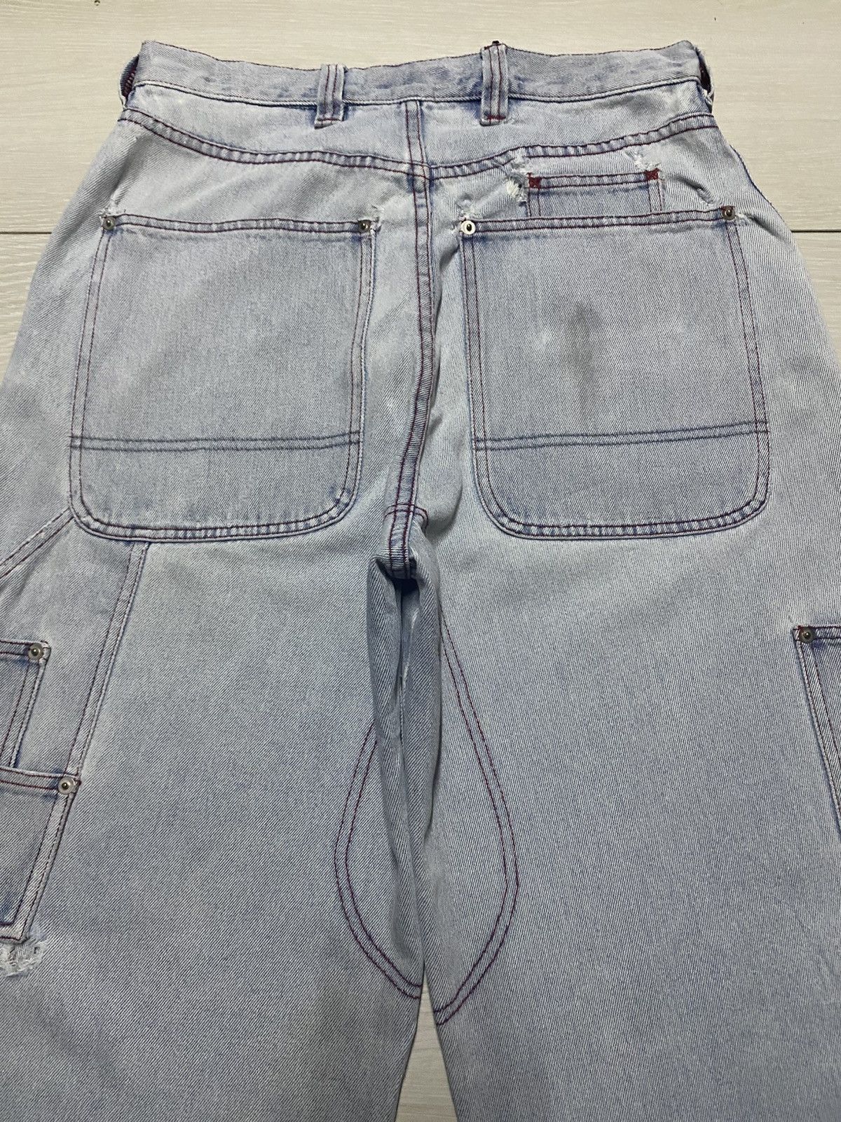 JNCO Vintge Japanese Amore Puro Faded Wash Carpenter Baggy Jeans Size US 30 / EU 46 - 4 Thumbnail