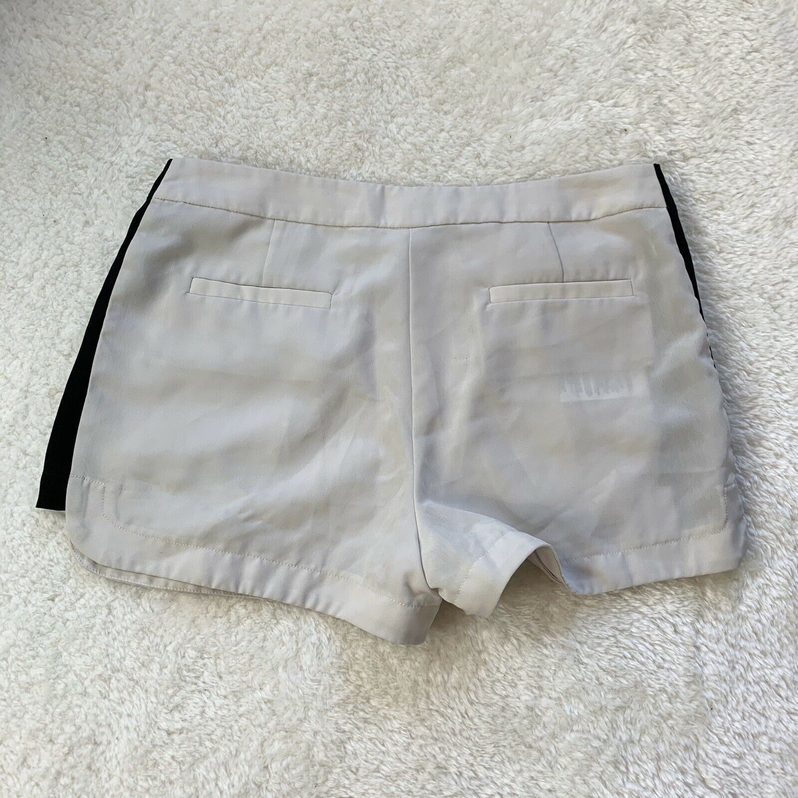 Bcbgmaxazria Bcbgeneration Side Racer Stripe Shorts Grey Beige Black 4 S Size 27" / US 4 / IT 40 - 3 Thumbnail