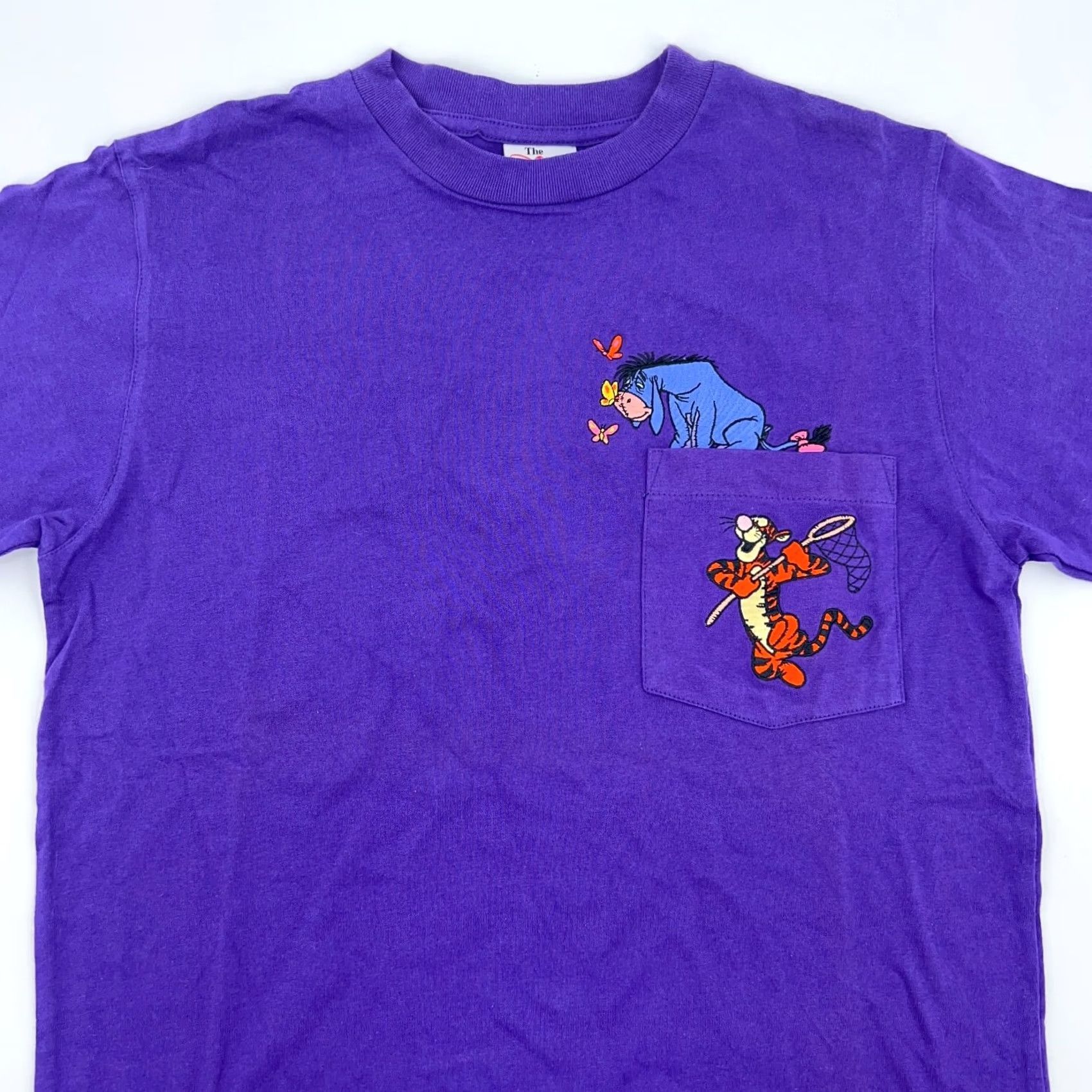 Disney VINTAGE Disney T-Shirt Pocket 90s Winnie The Pooh Tigger Eeyore NOS S Men Purple Cotton Embroidered 80s 90s Mickey Fans Size US S / EU 44-46 / 1 - 5 Thumbnail