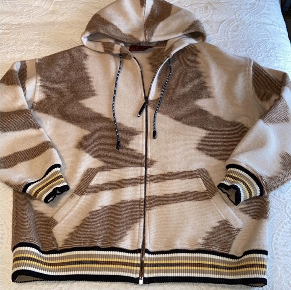 Missoni MISSONI Patterned Wool Zip Up Hoodie Size XS Size XS / US 0-2 / IT 36-38 - 3 Thumbnail