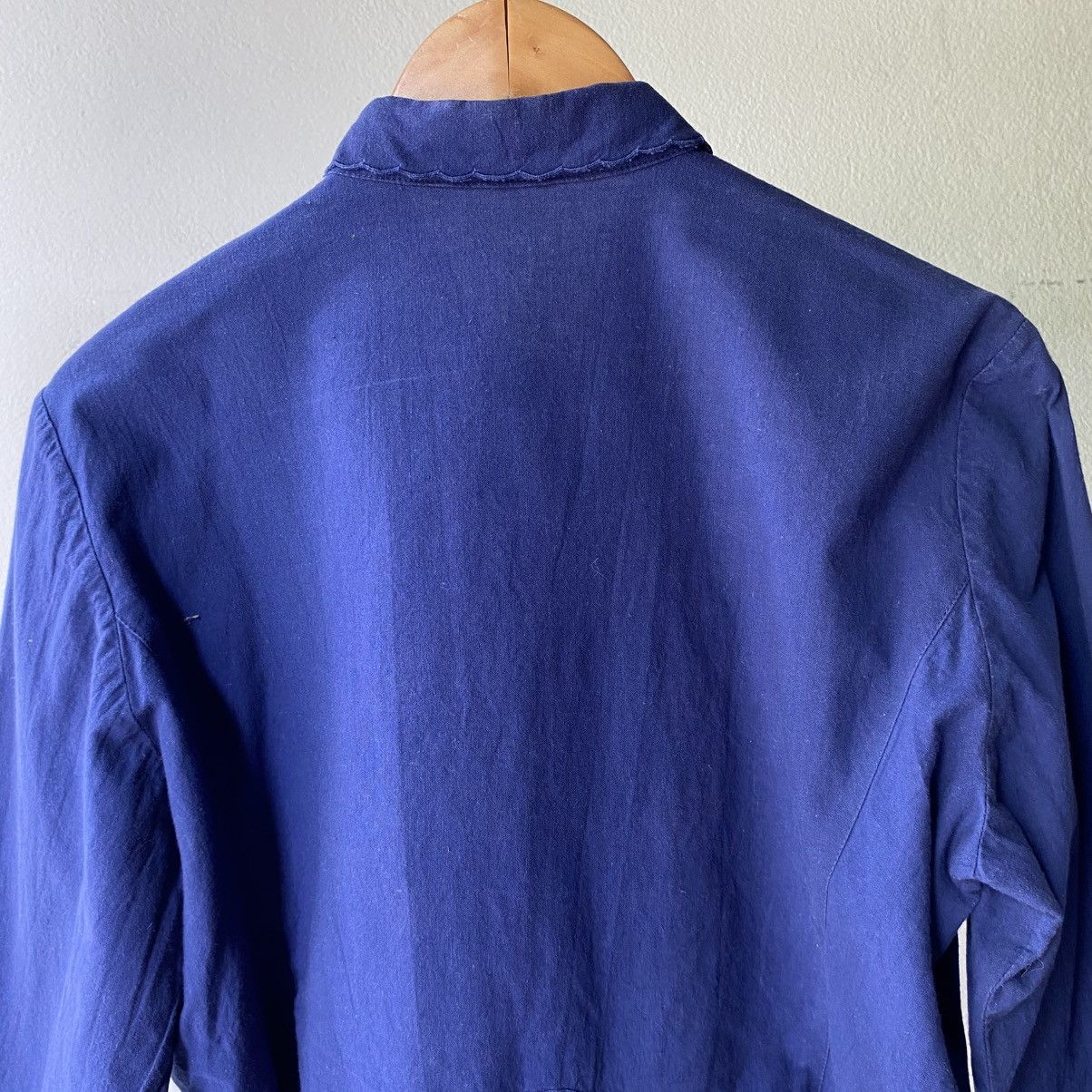 Issey Miyake I.S. Issey Miyake Navy Embroidered Lace Blouse Size L / US 10 / IT 46 - 11 Thumbnail