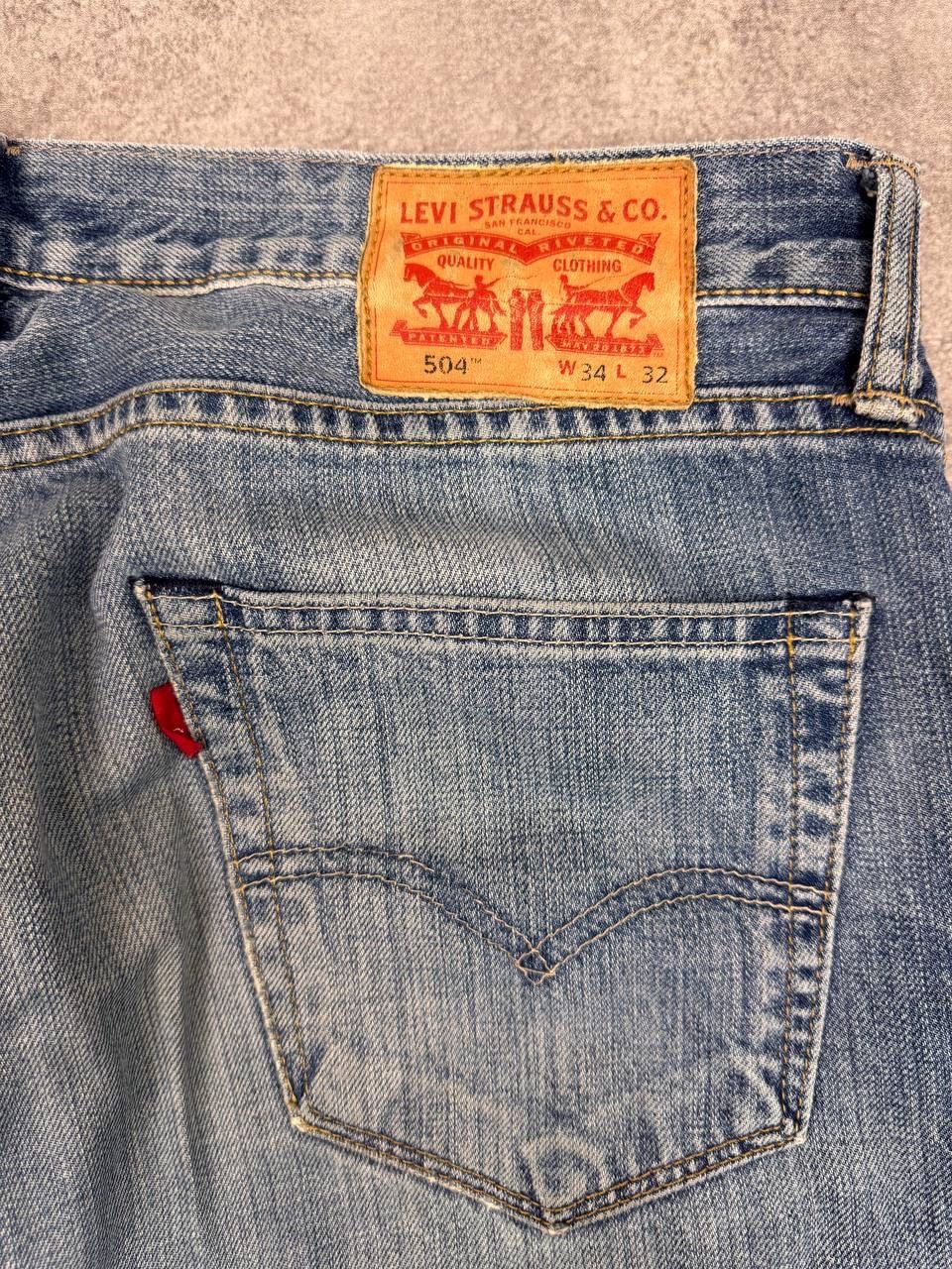 Levi's Levi's 504 Men's Blue Jeans Straight Fit Size 34 Size US 34 / EU 50 - 3 Thumbnail