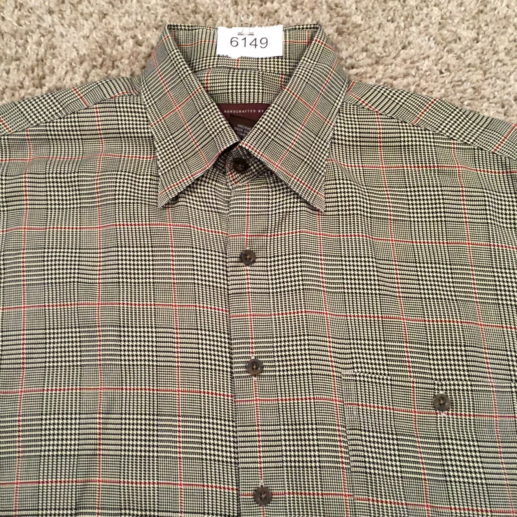 Johnston & Murphy Johnston & Murphy Shirt Mens Large Black Red Plaid Long Sleeve Button Up Size US L / EU 52-54 / 3 - 3 Thumbnail