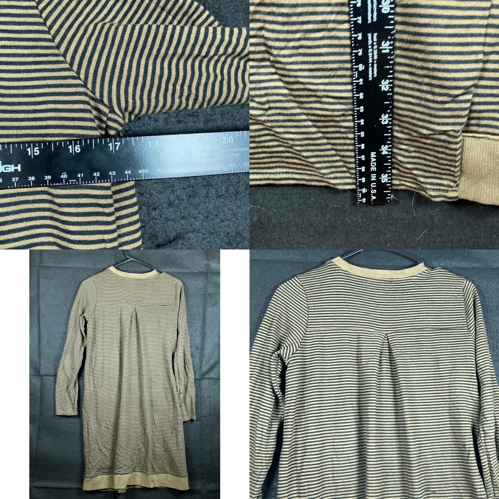Olive J Jill Women Sweater Dress Olive Striped Long Sleeve Tunic Pocket Modal XS Size XS / US 0-2 / IT 36-38 - 8 Thumbnail